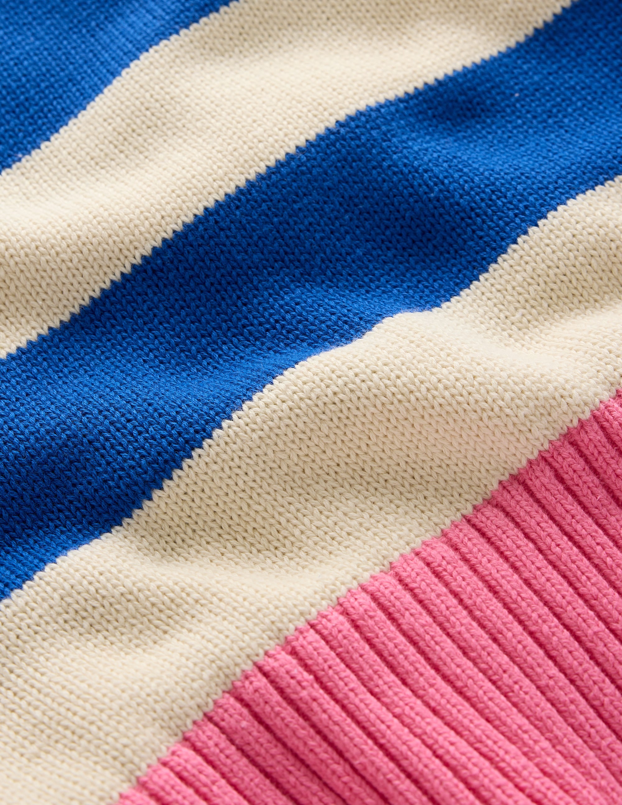  Lucinda Cotton Striped Sweater-Bright Blue, Pink Rose Cuff、mySite、ashleygrahame