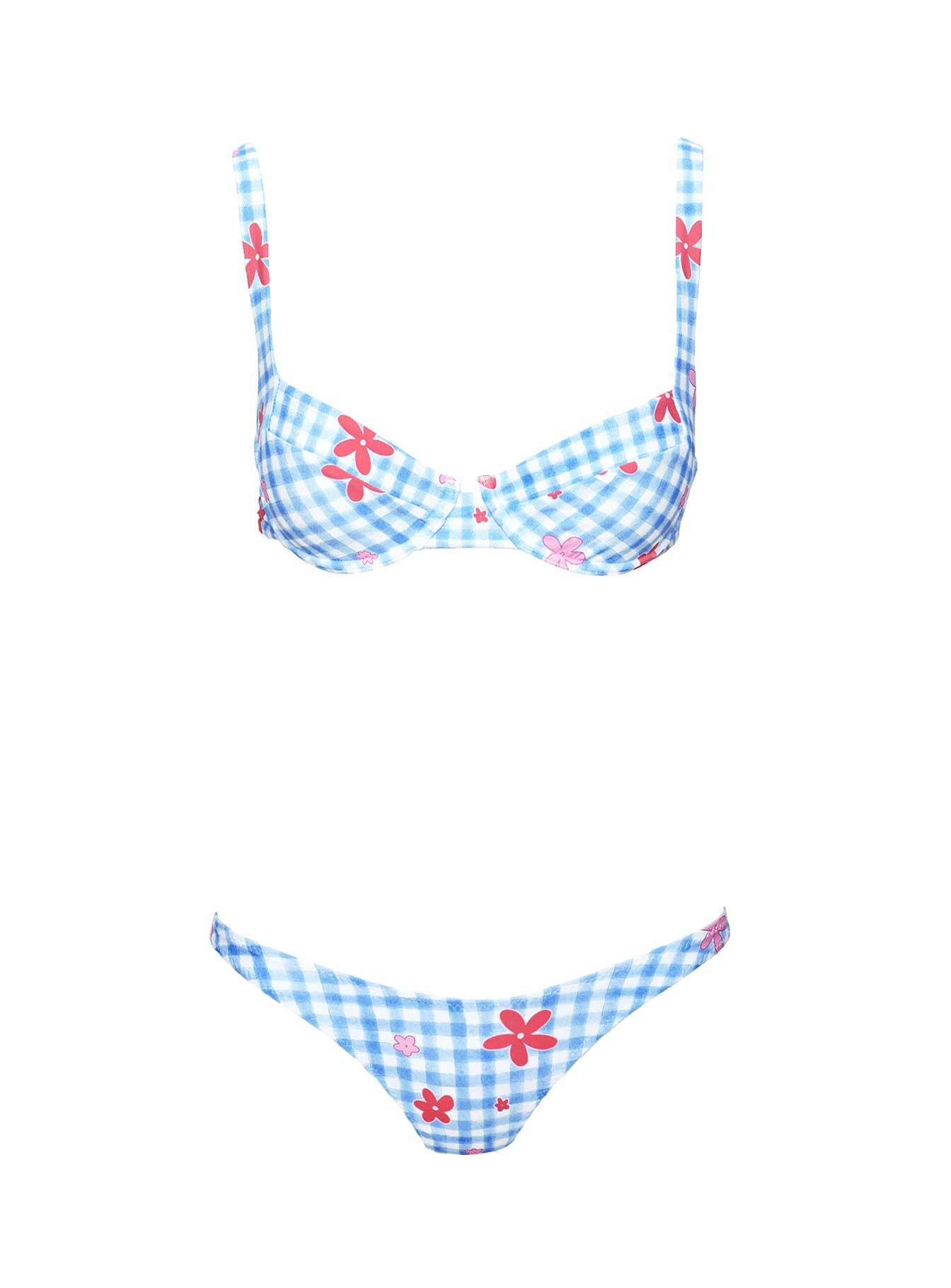Love Letters Underwire Bikini Top Gingham / Floral、mySite、solidvoid