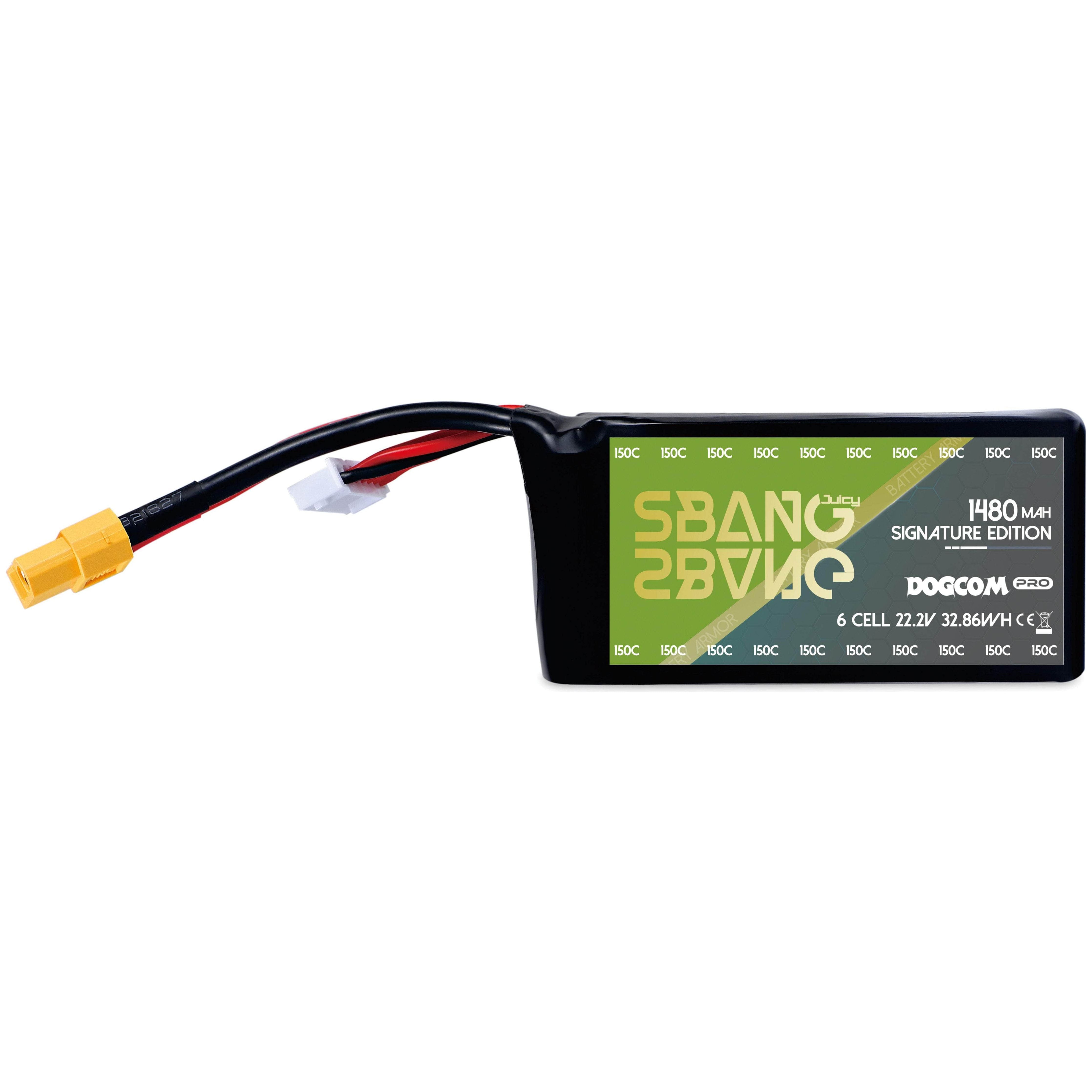  DogCom SBang 22.2V 6S 1480mAh 150C LiPo Battery - XT60、mySite、merchandisen