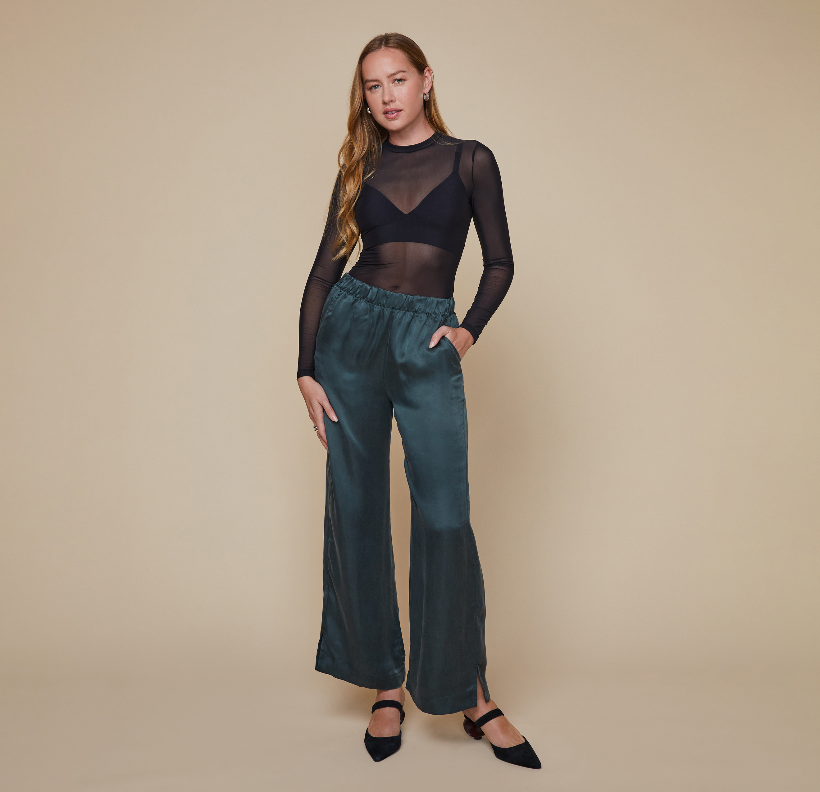 ComfortMesh™ Long Sleeve Bodysuit - Black、mySite、bengalsvssteelers