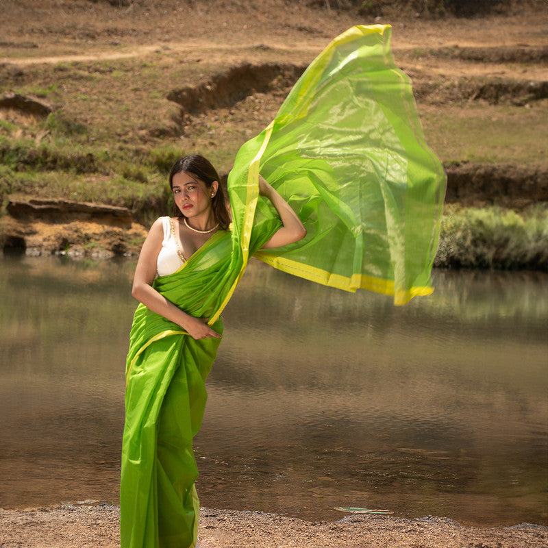 Chanderi Silk Saree | Green、mySite、camillekostekn