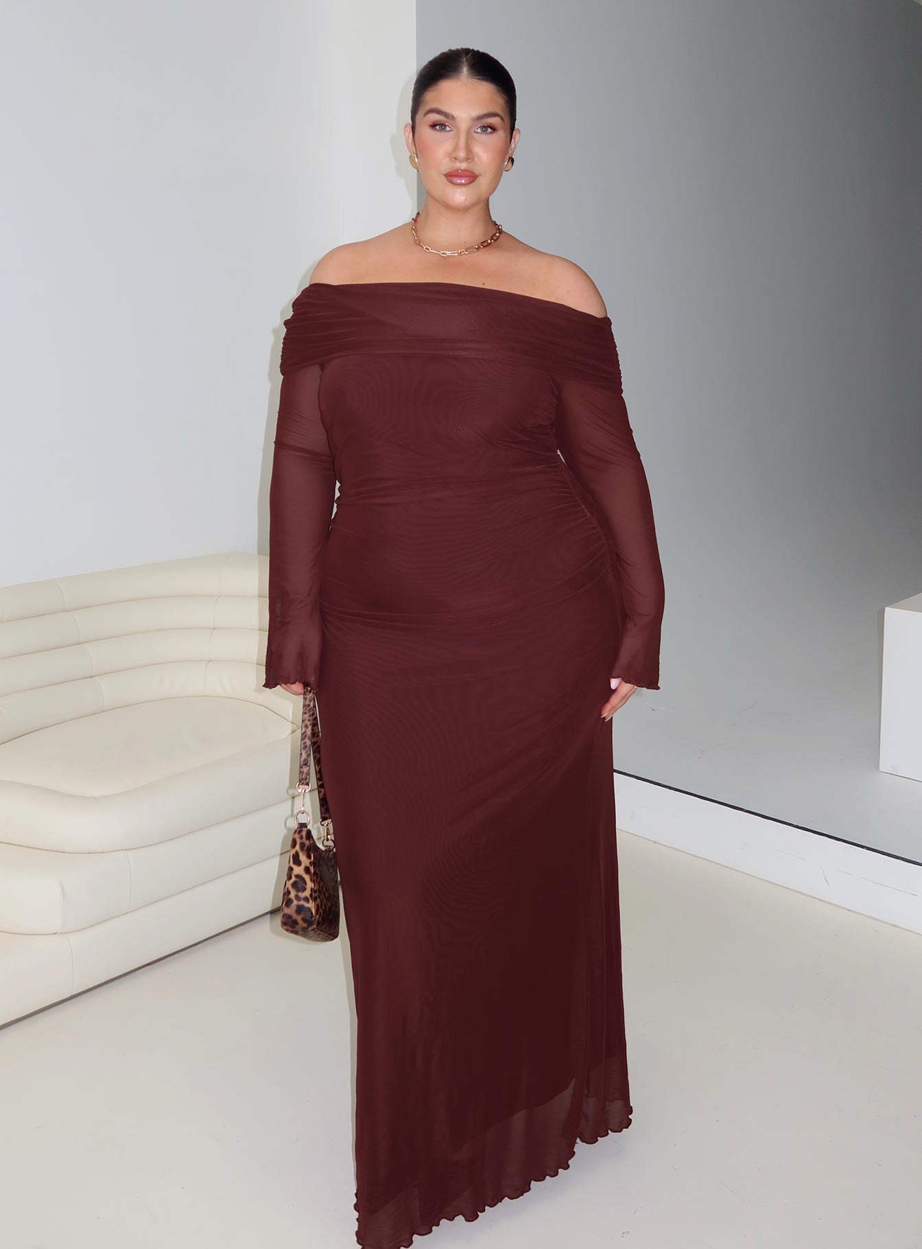 Consideration Maxi Dress Chocolate Curve、mySite、solidvoid