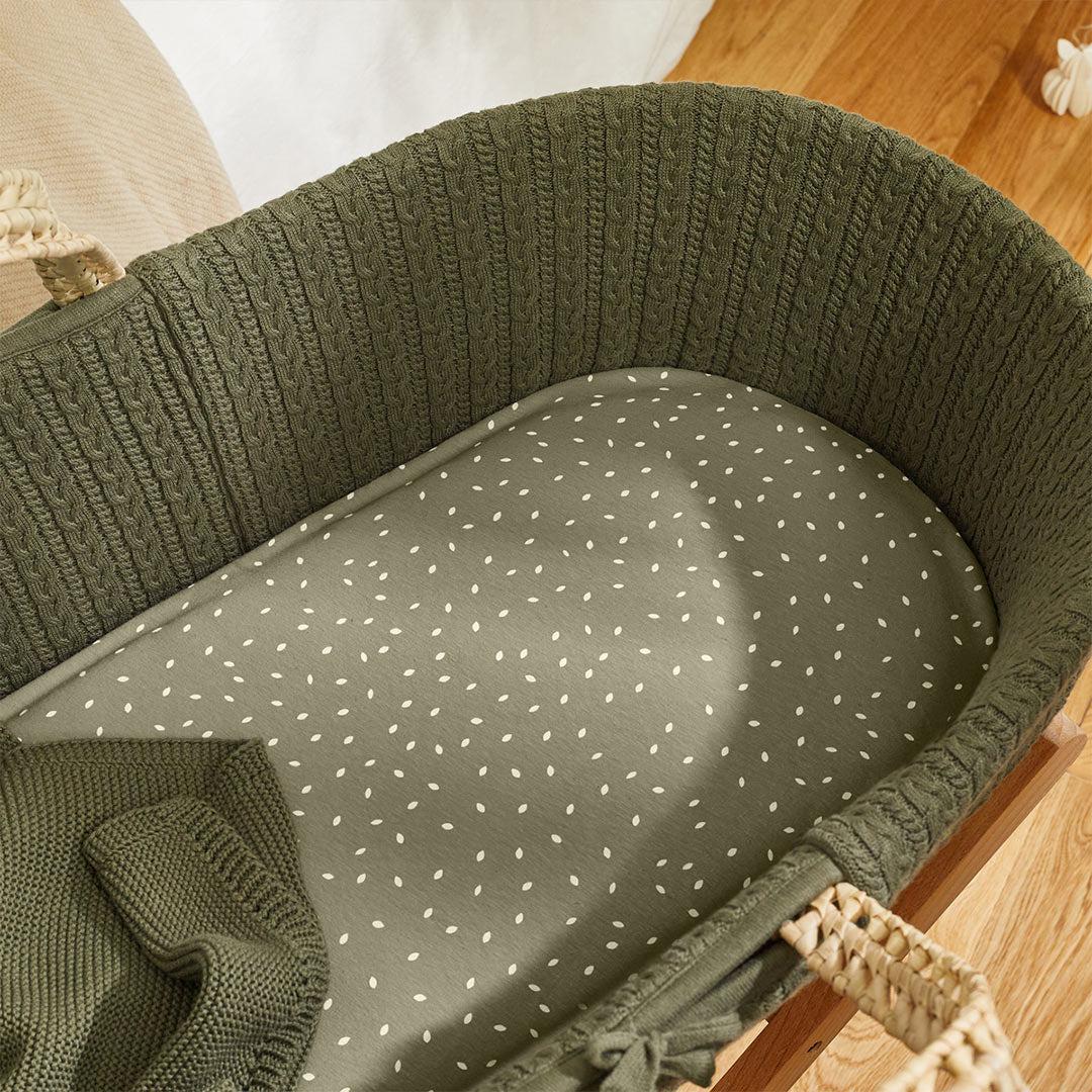  The Little Green Sheep Organic Moses Basket Fitted Sheet - Juniper Rice Print、mySite、merchandisen