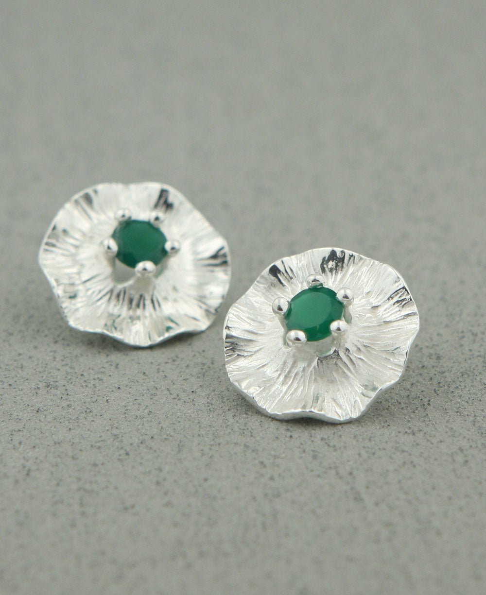 Gemstone Lotus Pad Earrings, Sterling Silver、mySite、topwebapps