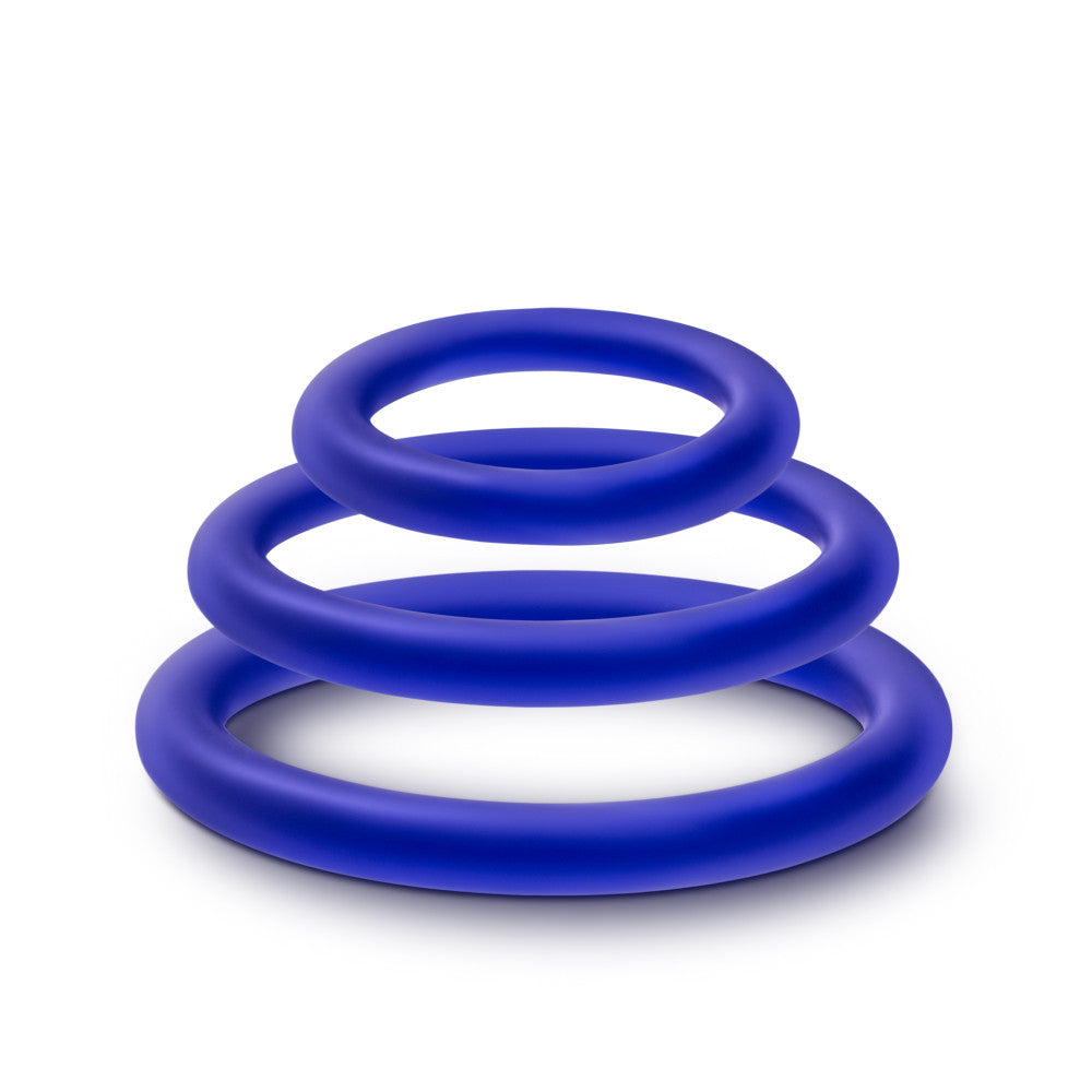 Performance By Blush® | VS4: Indigo Penis Ring Set (3-Sizes) - Made with Puria™ Silicone、mySite、bottomscart