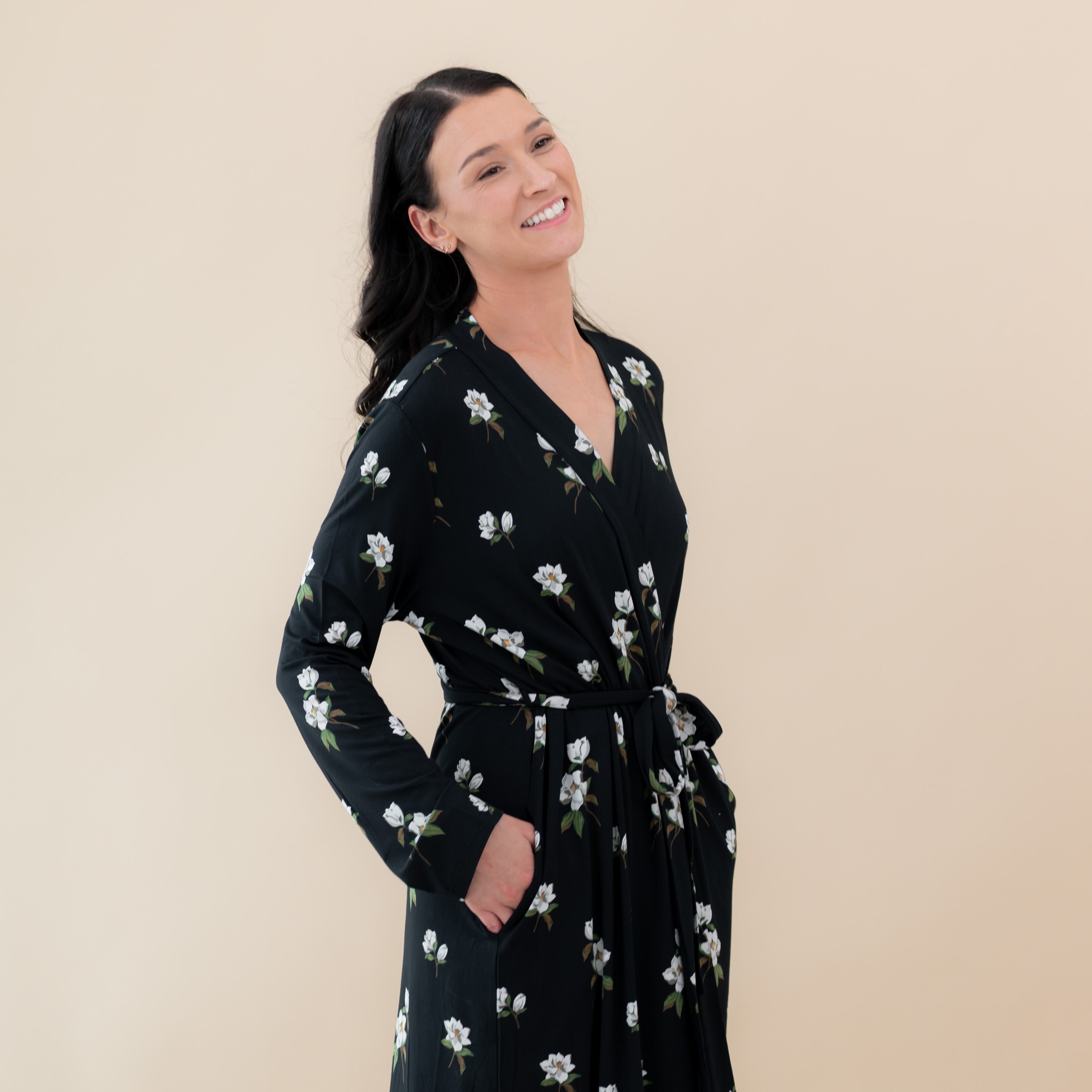  Women’s Lounge Robe in Big Midnight Magnolia、mySite、layawaytickets