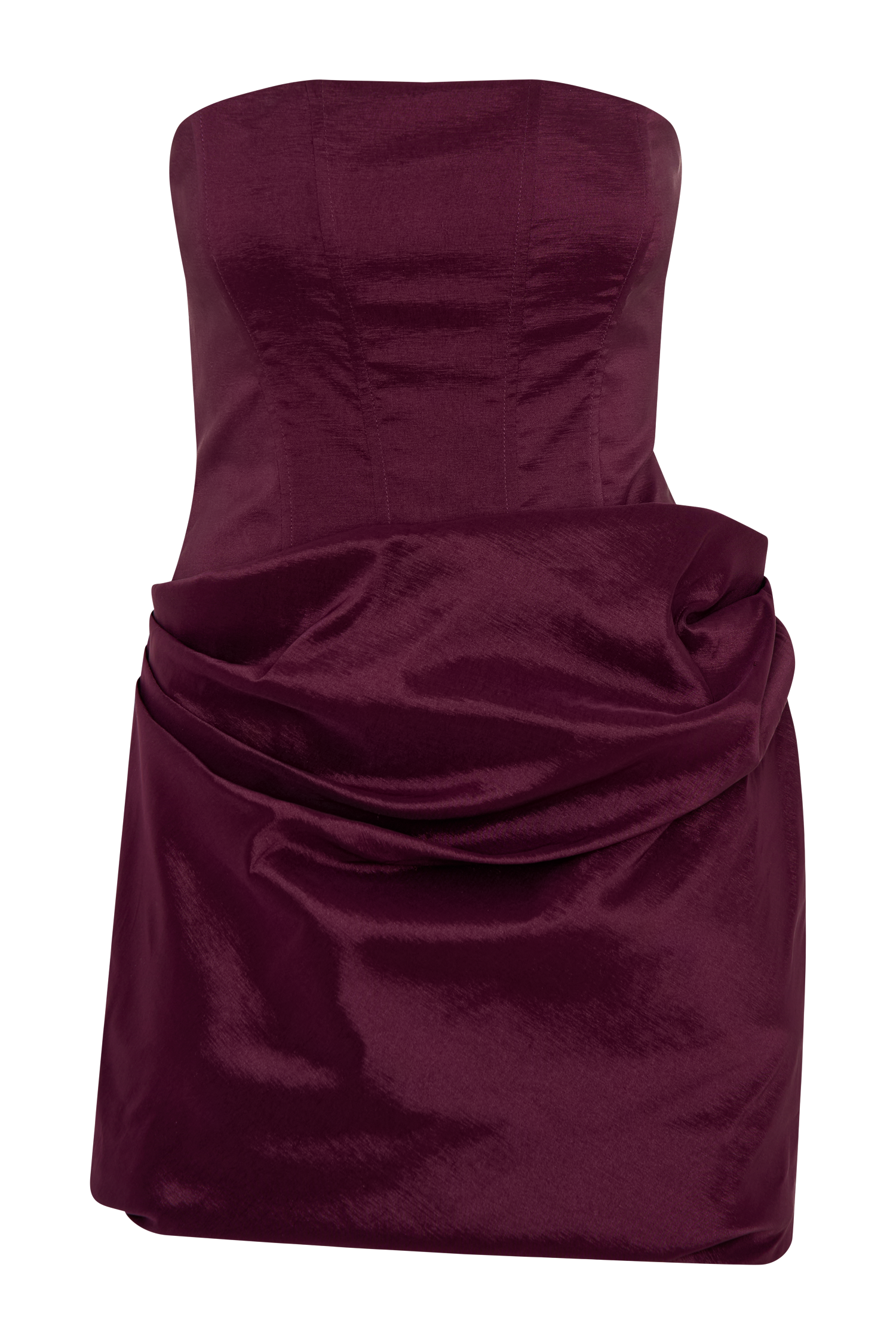 Sasha Taffeta Strapless Corset Mini Dress - Plum、mySite、solidvoid