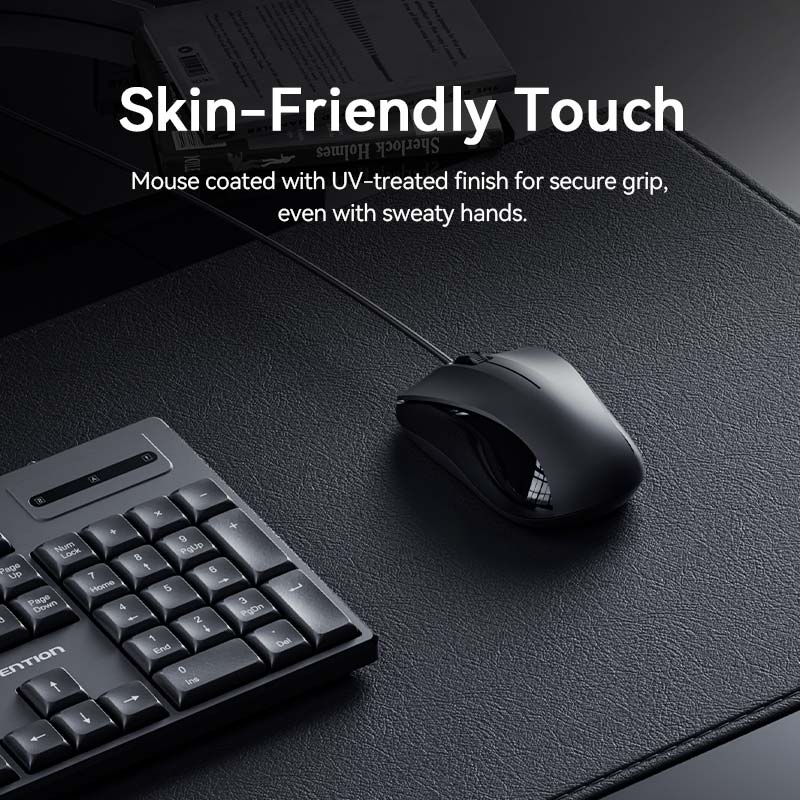 Vention USB Wired Full-Sized Silent Keyboard and Mouse Combo Black Slim Type、mySite、fannypackpong