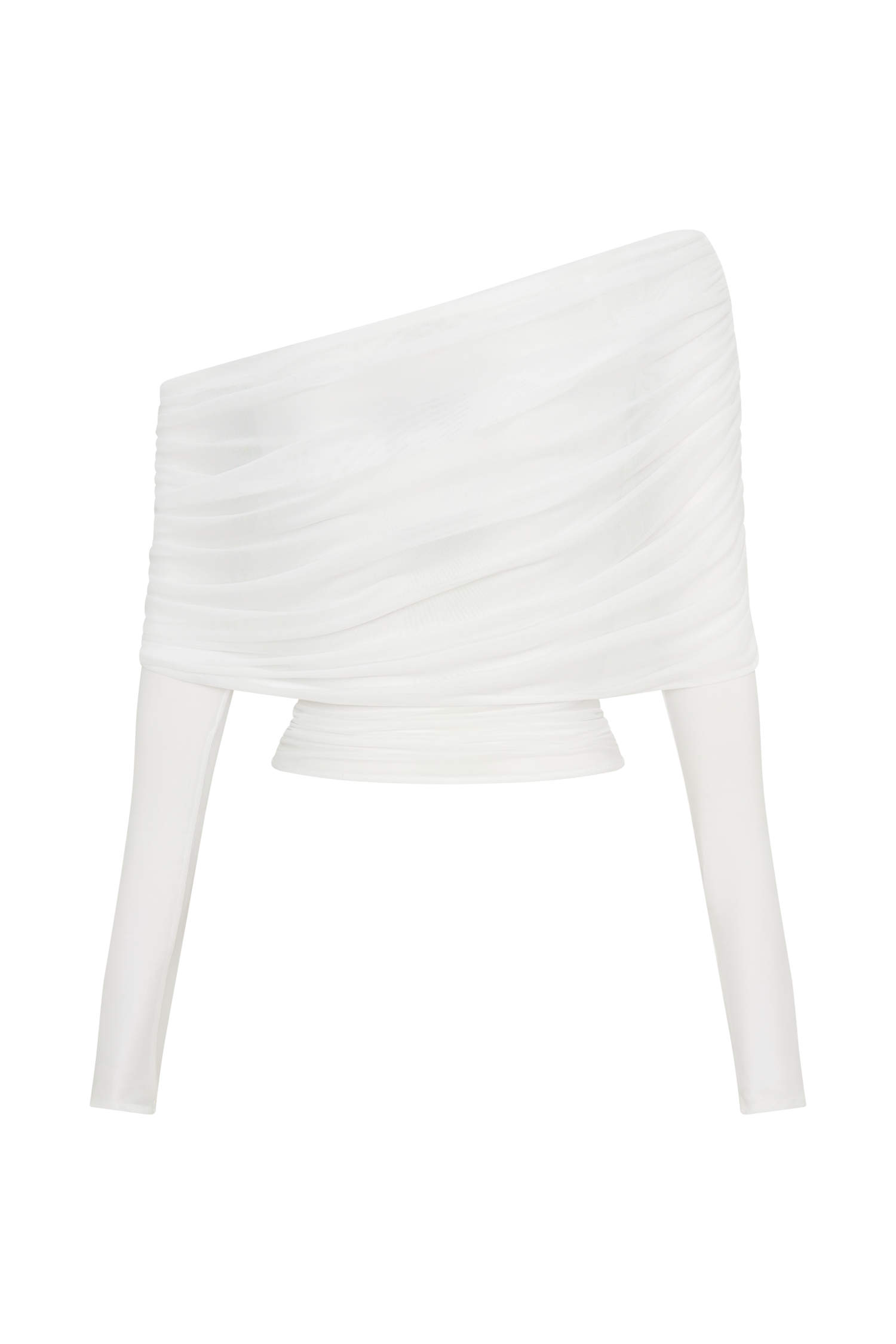 Everly Sheer Mesh Off Shoulder Top - Ivory、mySite、solidvoid