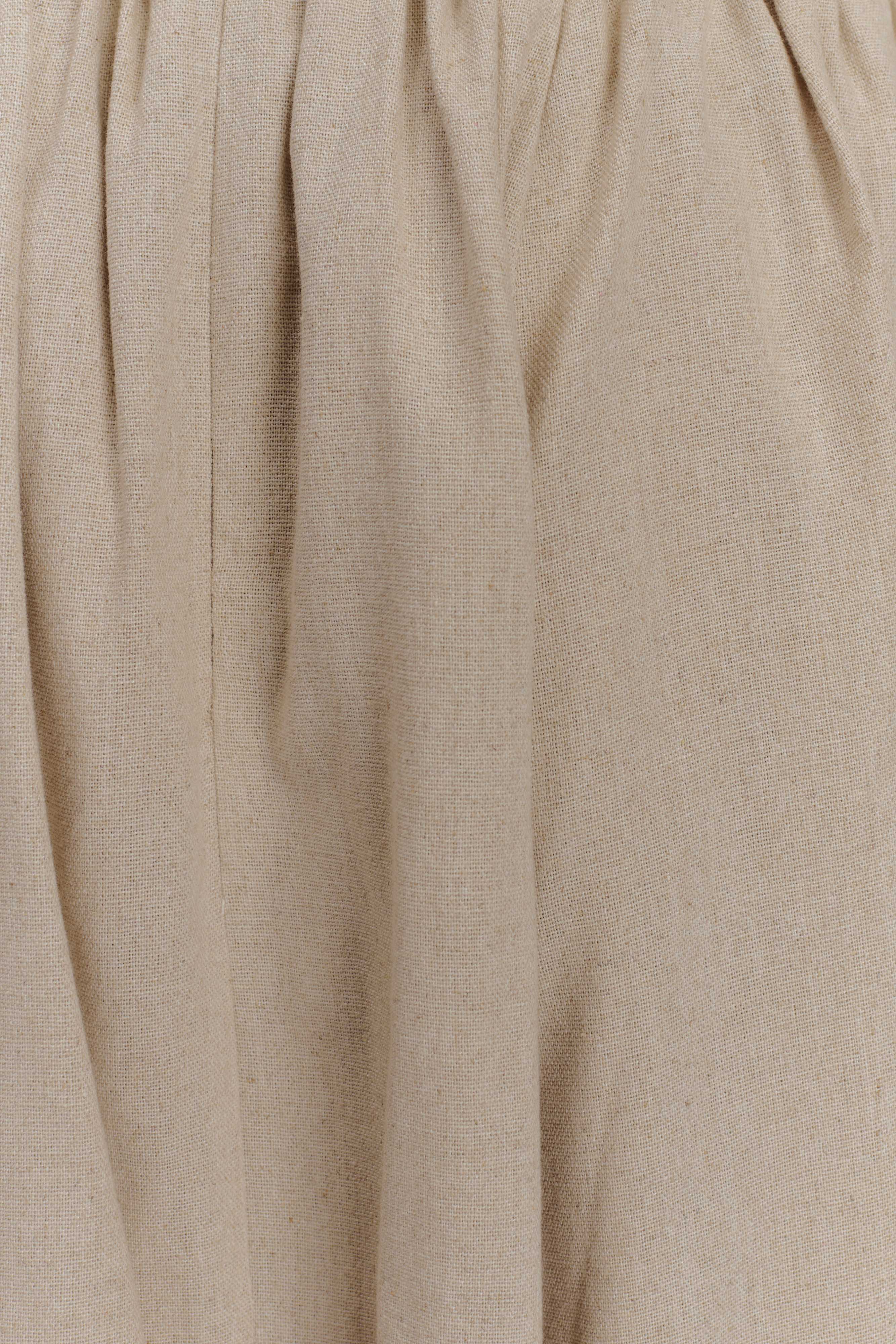 Clarence Linen A-Line Maxi Skirt - Natural、mySite、solidvoid