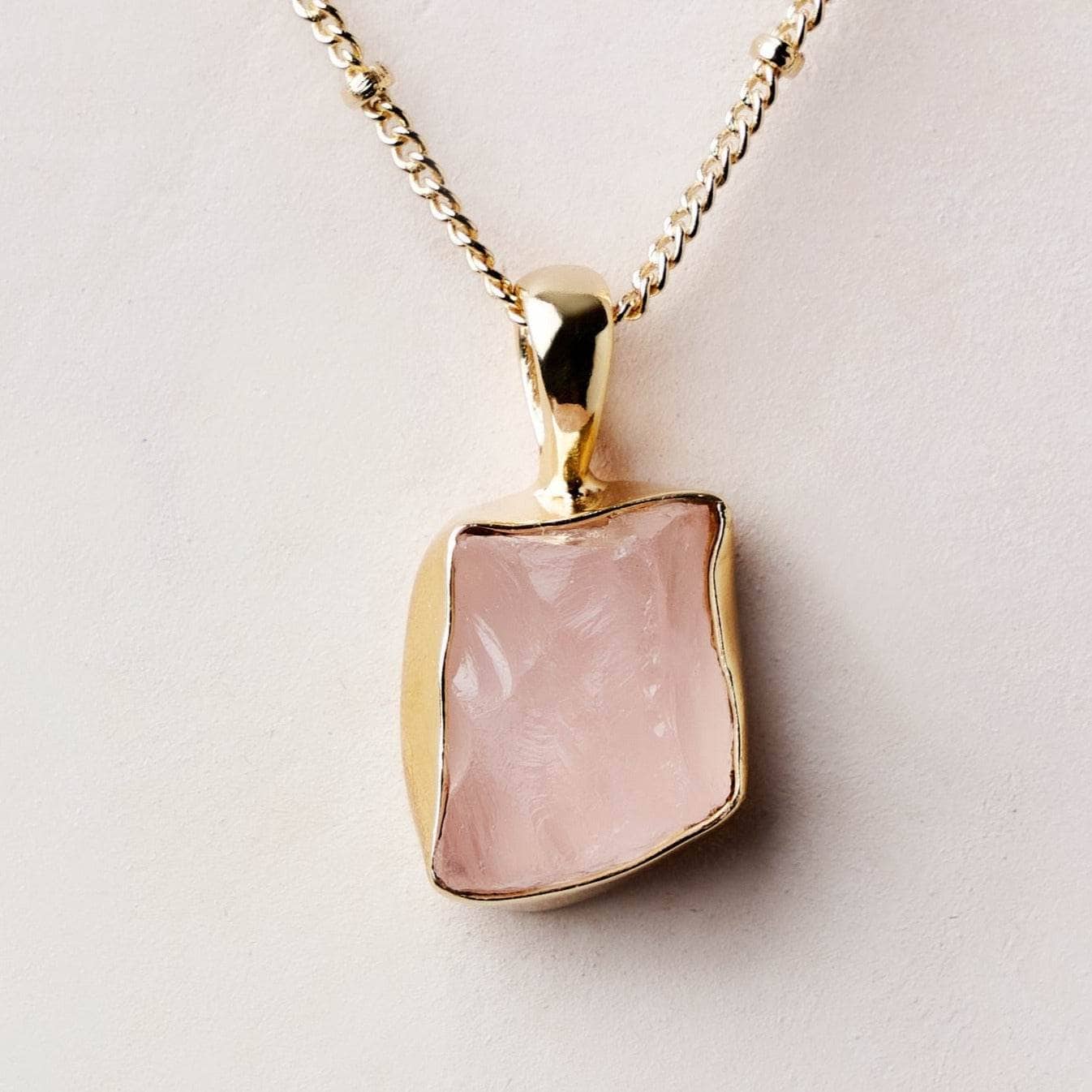 Rose Quartz Raw Crystal Necklace、mySite、hinf8tx79