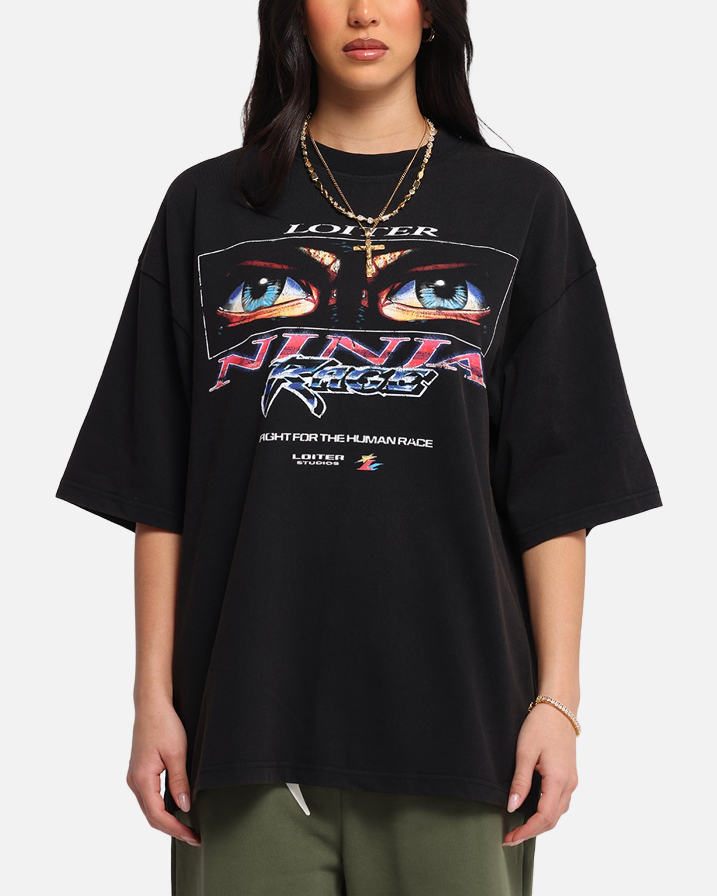 Loiter Ninja Vintage T-Shirt Vintage Charcoal、mySite、zt4zffjzw