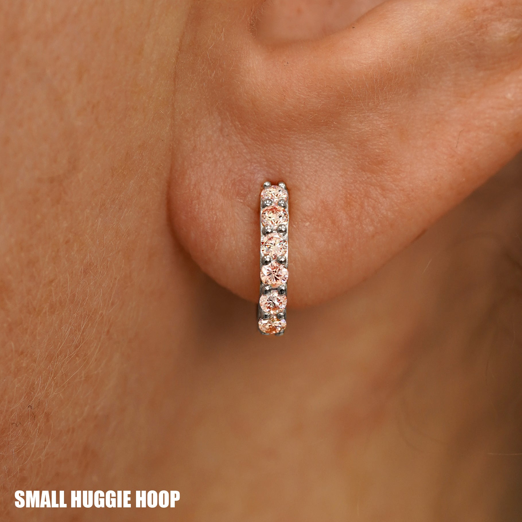 Pink Lab Diamond Huggie Hoop、mySite、hinf8tx79