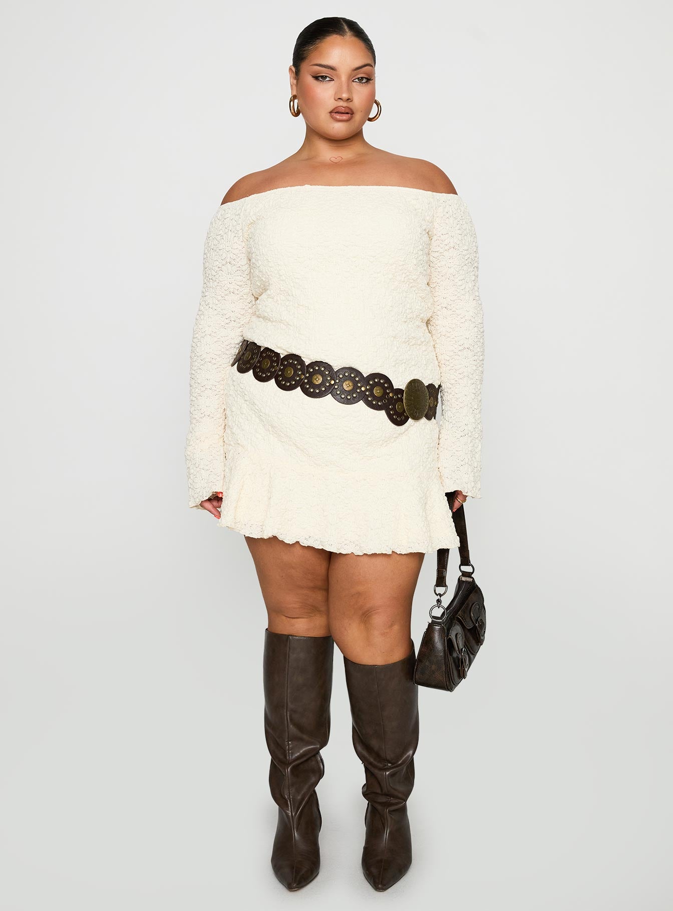 Vancesca Strapless Mini Dress Cream Curve、mySite、solidvoid