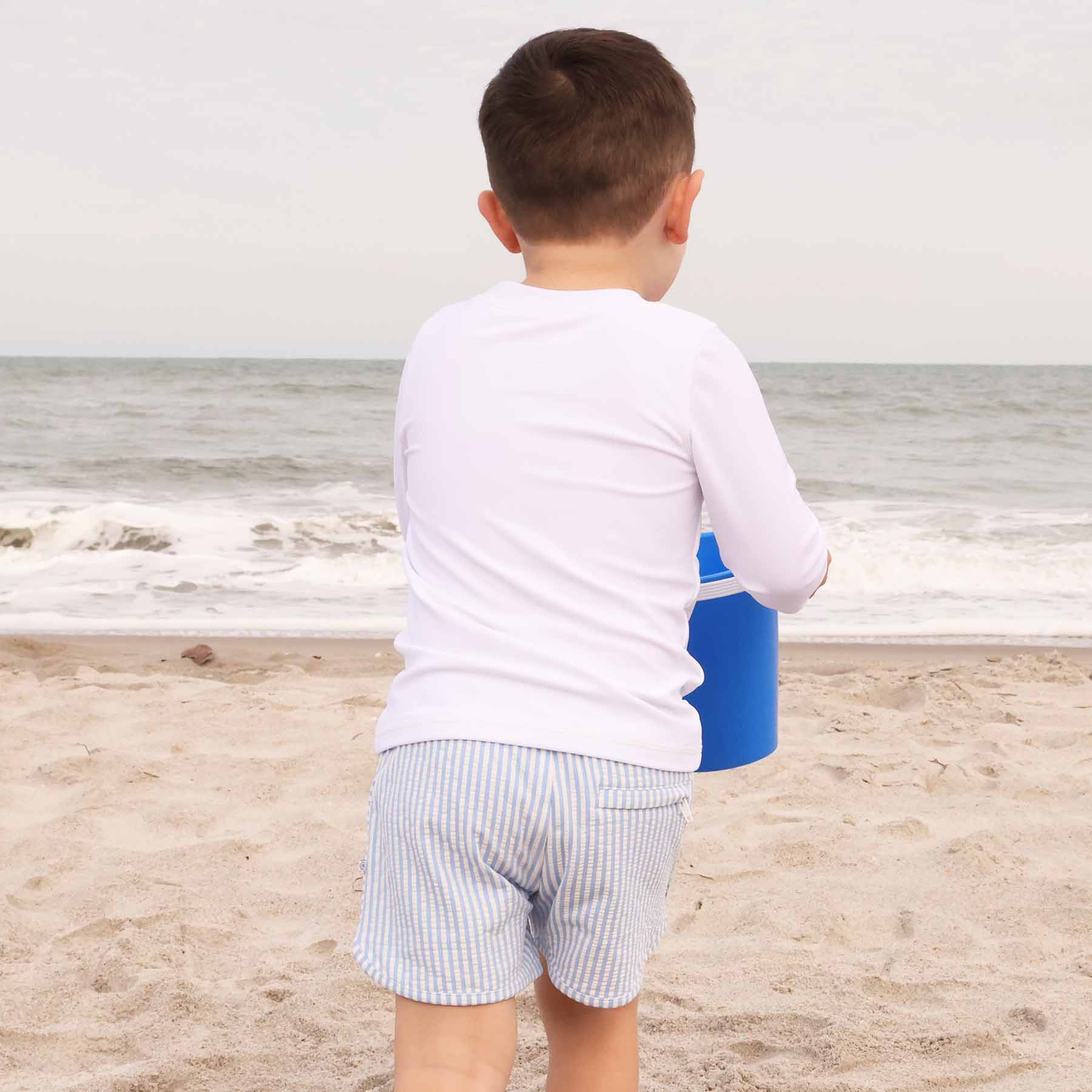  Boy's Swim Trunks | Seersucker Blue、mySite、layawaytickets