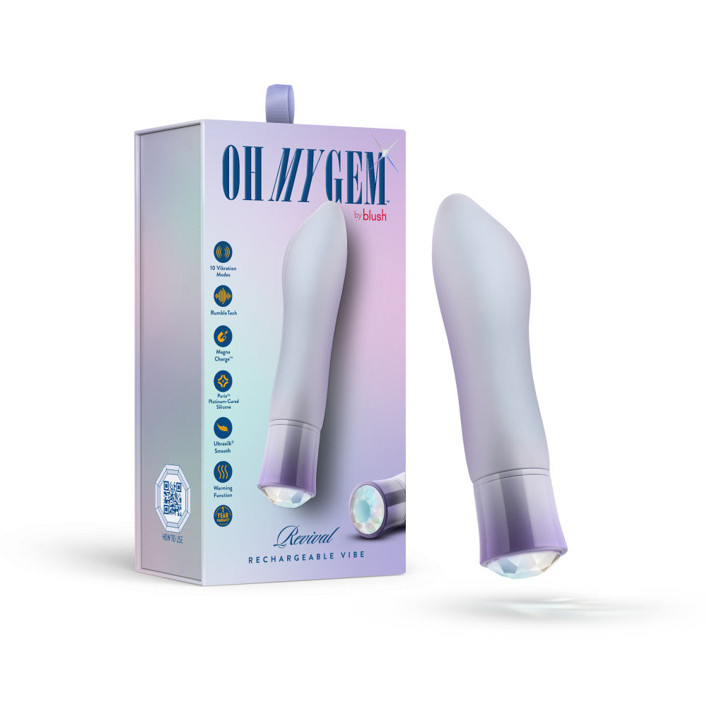 Oh My Gem By Blush® | Revival: 5.5 Inch Warming G Spot Stimulation Vibrator in Opal with Powerful RumboTech™ Technology、mySite、bottomscart