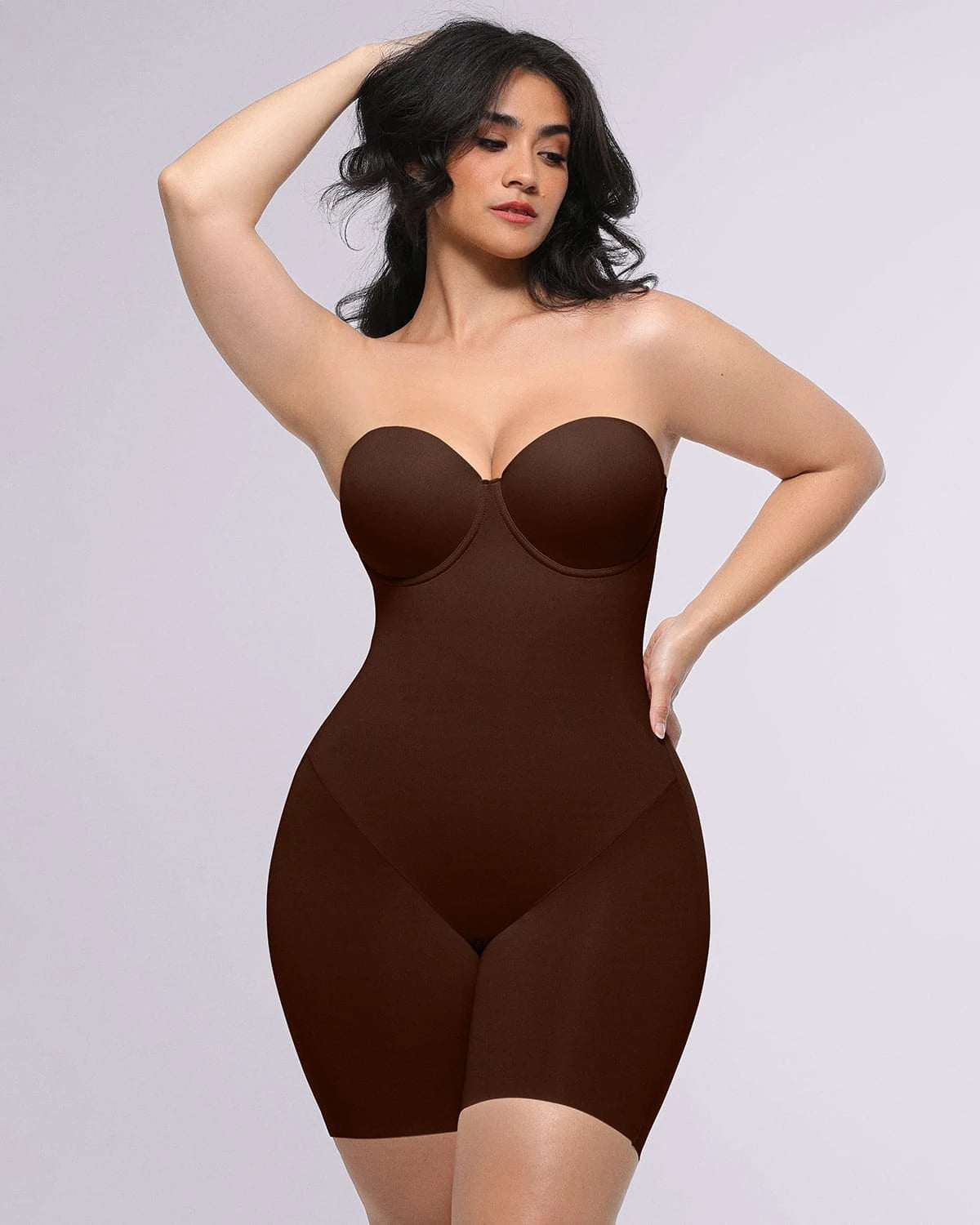 Bare Essentials™ AirSlim® Strapless Mid Thigh Bodysuit、mySite、bengalsvssteelers
