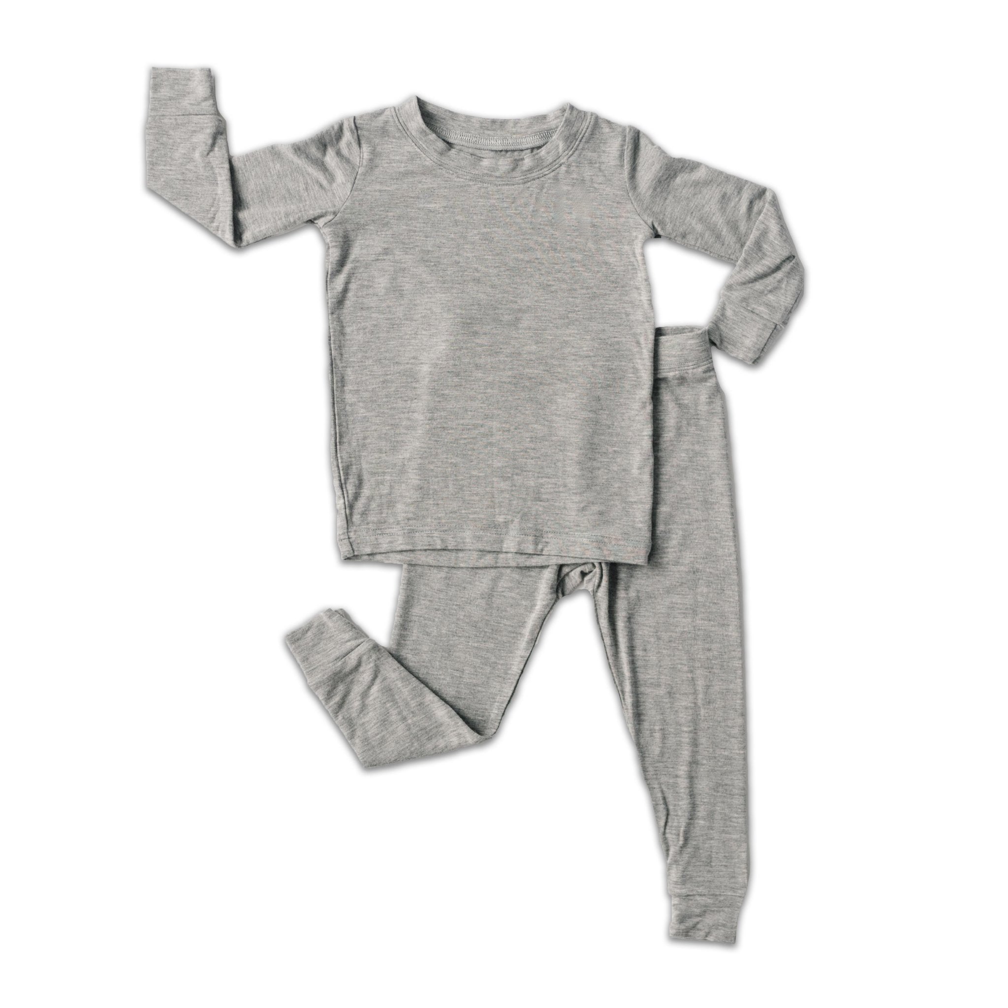 Heather Gray Two-Piece Pajama Set、mySite、g9winljtr