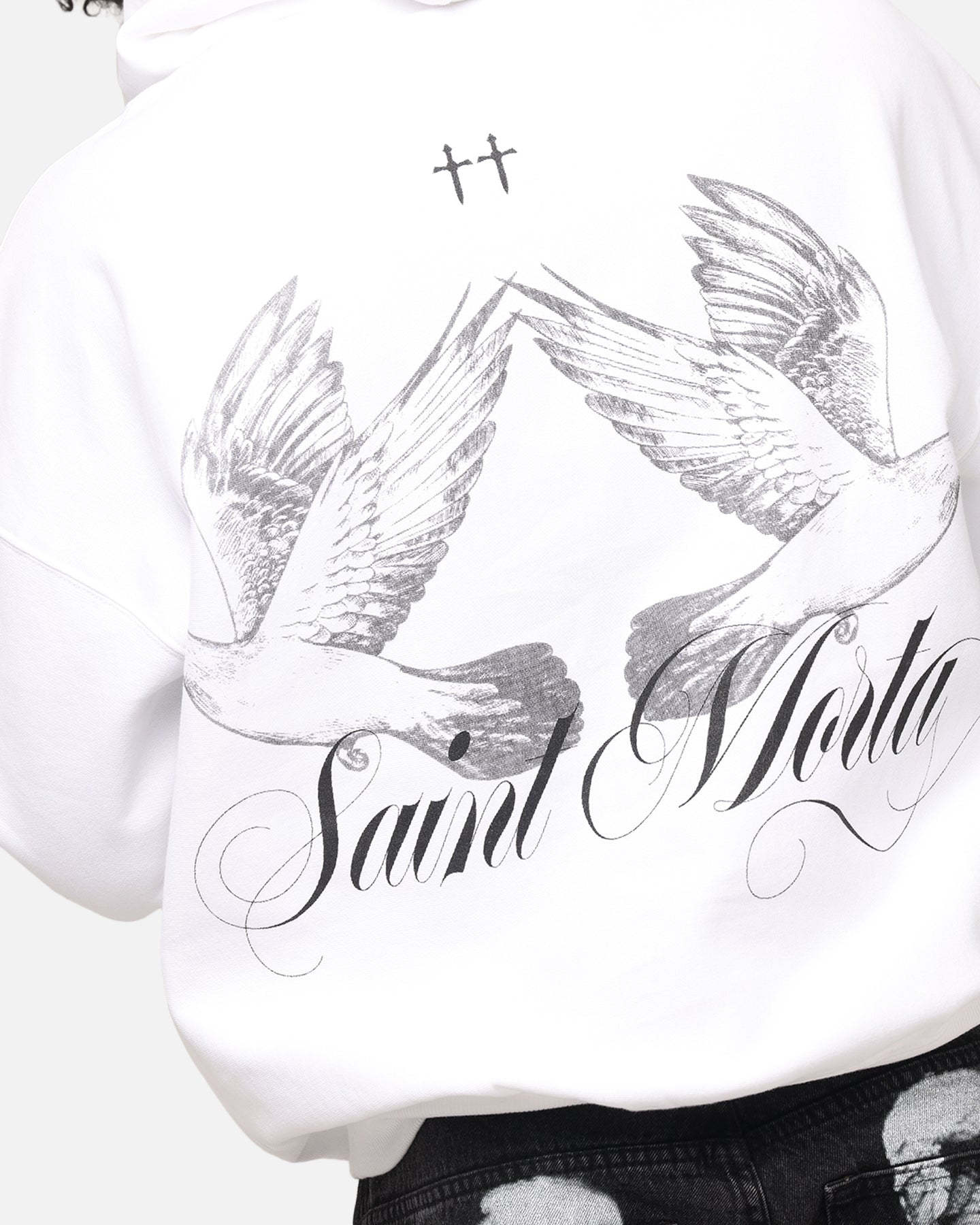 Saint Morta Doves Boxy Hoodie White、mySite、zt4zffjzw