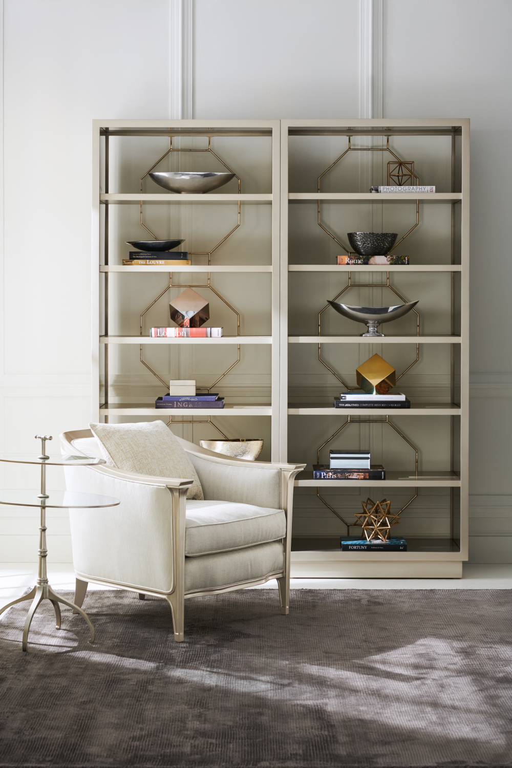 Taupe Metallic Modern Shelf | Caracole Going Up、mySite、neckold