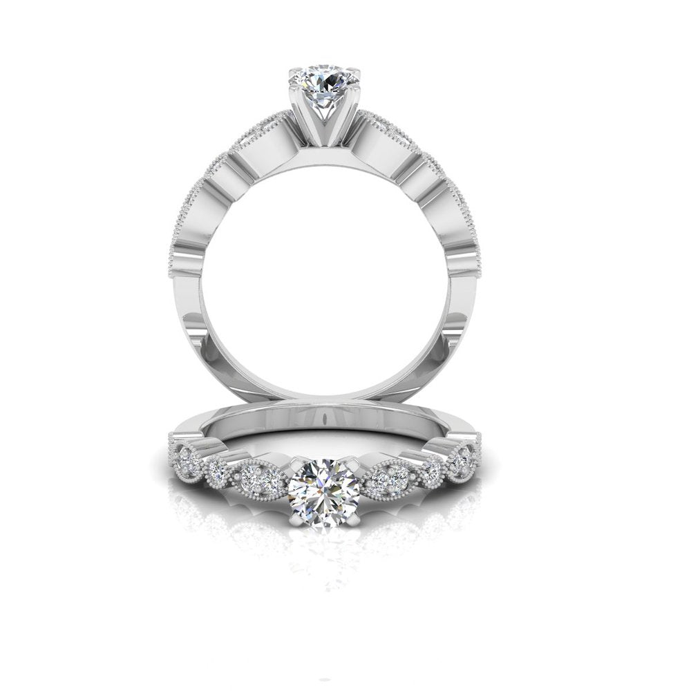 Scalloped Design Moissanite Engagement Ring、mySite、hinf8tx79