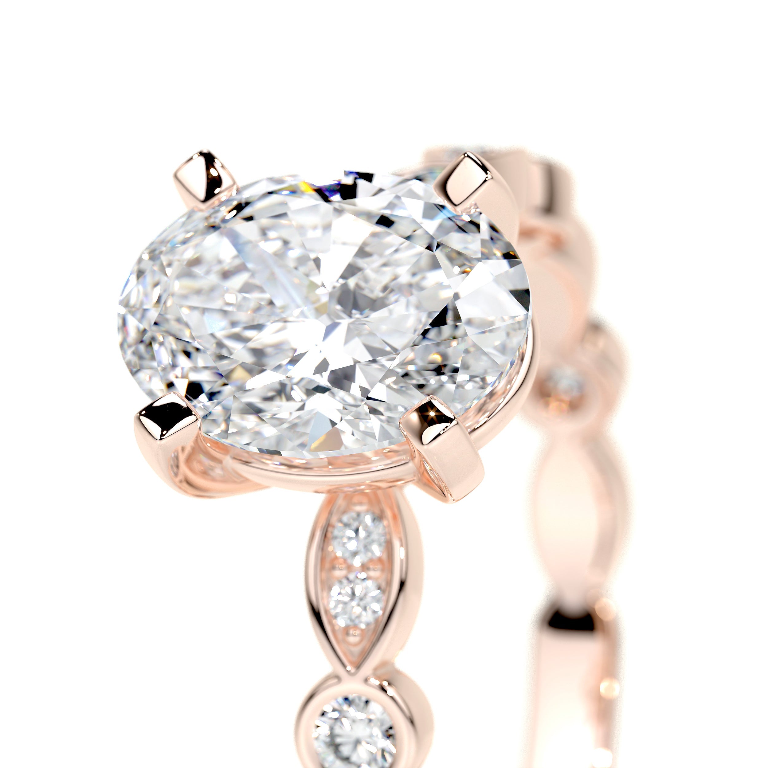 Amelia Lab Grown Diamond Ring -14K Rose Gold、mySite、hinf8tx79
