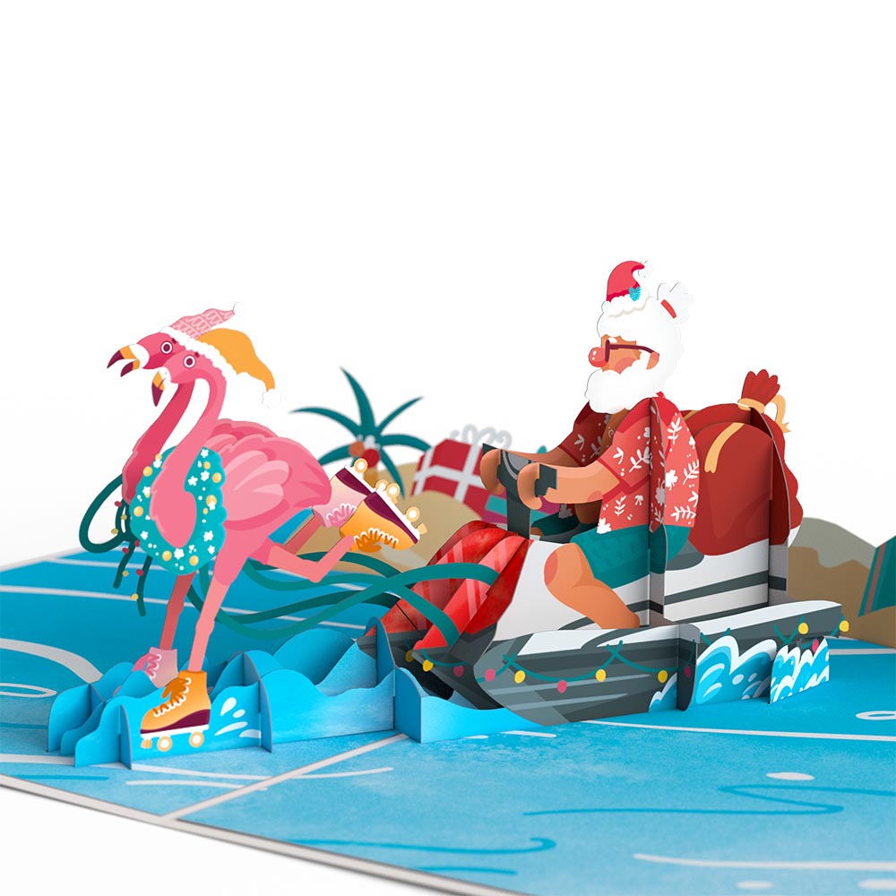 Flamingo Sleigh Ride Pop-Up Card、mySite、solidvoid