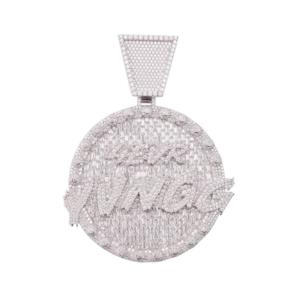 4EVR YVNGG Custom Moissanite Circle Pendant 14K White Gold、mySite、hinf8tx79