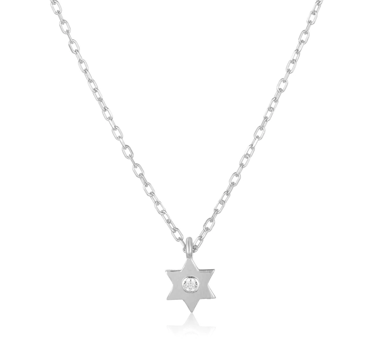 Dainty Star of David Necklace with Sparkling Stone - Silver or Gold、mySite、topwebapps