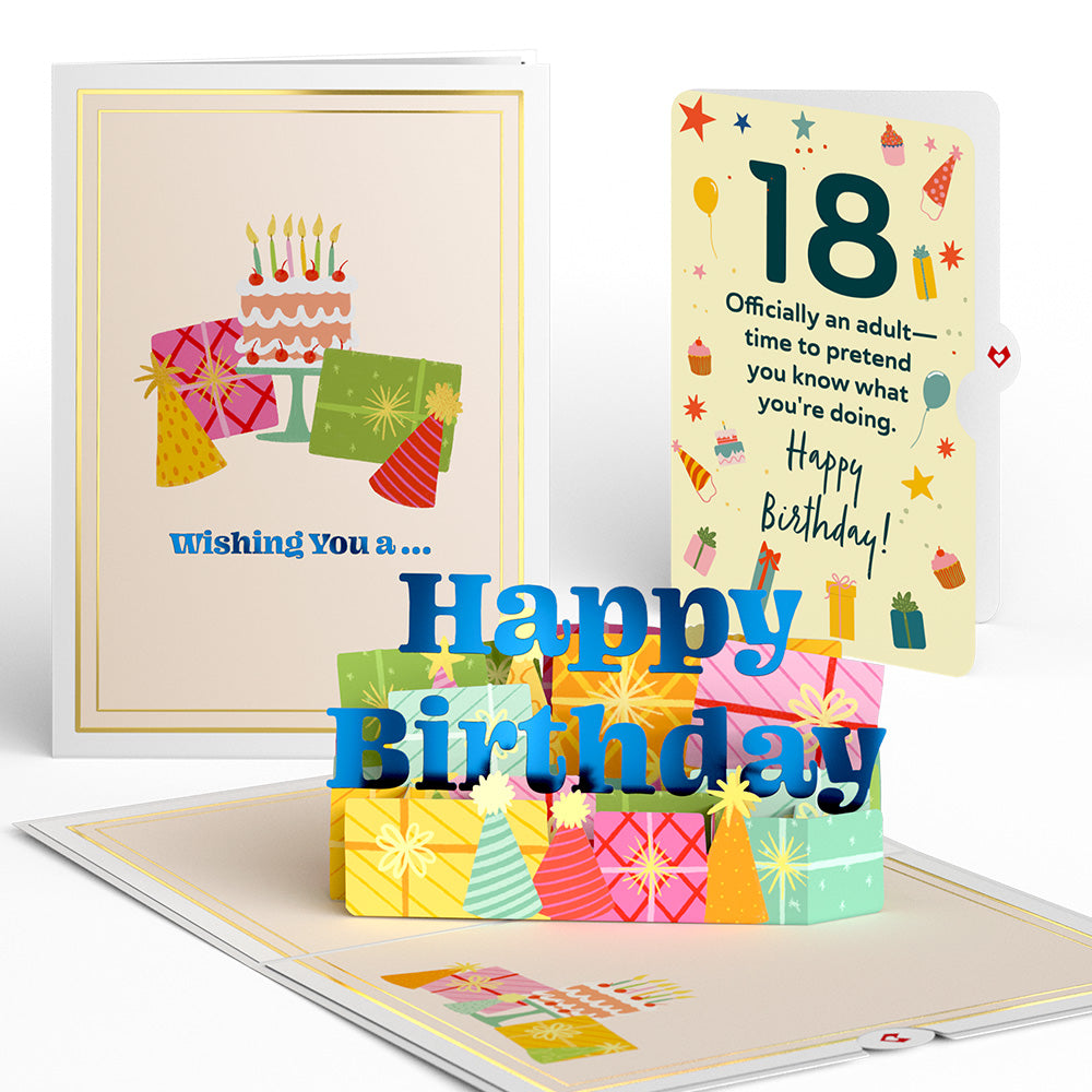 Wishing You a Happy 18th Birthday Pop-Up Card and Sentiment Set、mySite、solidvoid