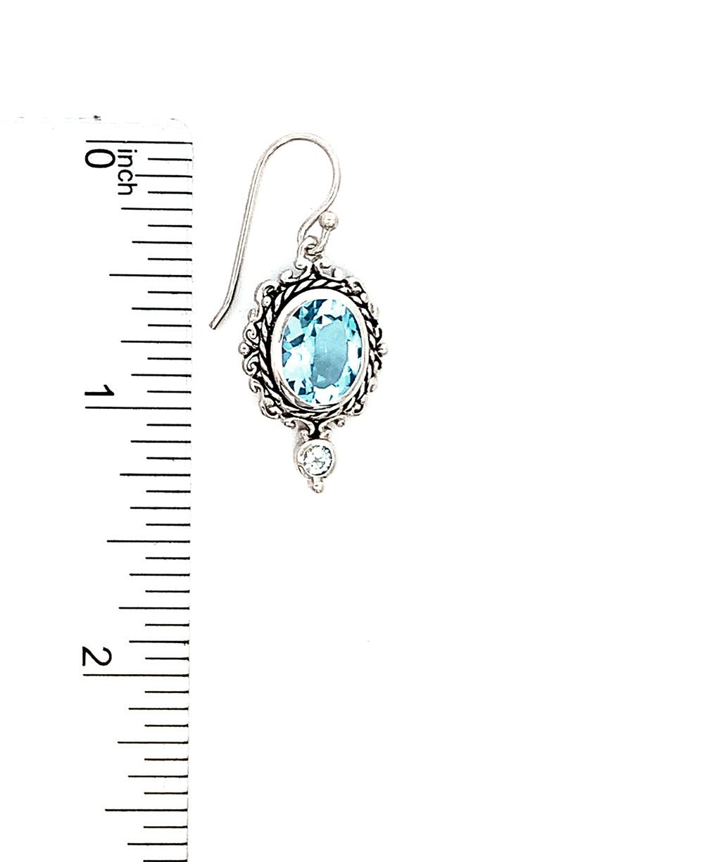 Sterling Silver Blue Topaz Earrings、mySite、topwebapps