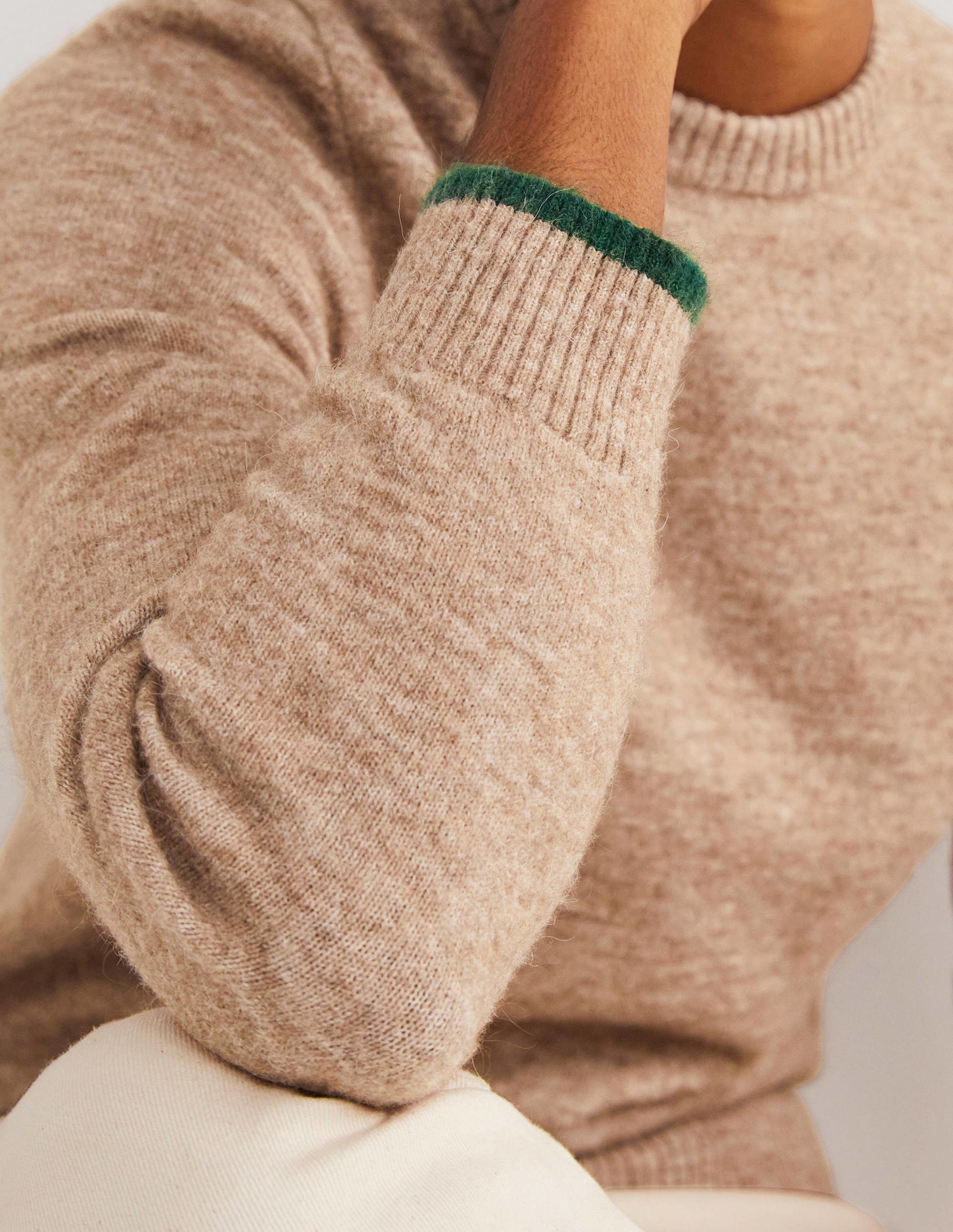  Fluffy Crew Neck Jumper-Camel Melange、mySite、ashleygrahame