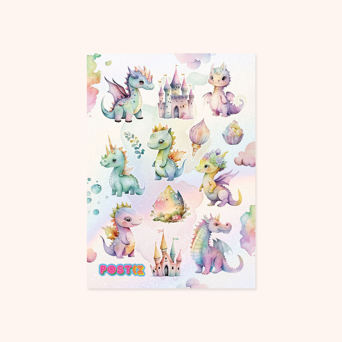  Rainbow Dragons' Den A6 Hologram Sticker Sheet、mySite、ghnorth