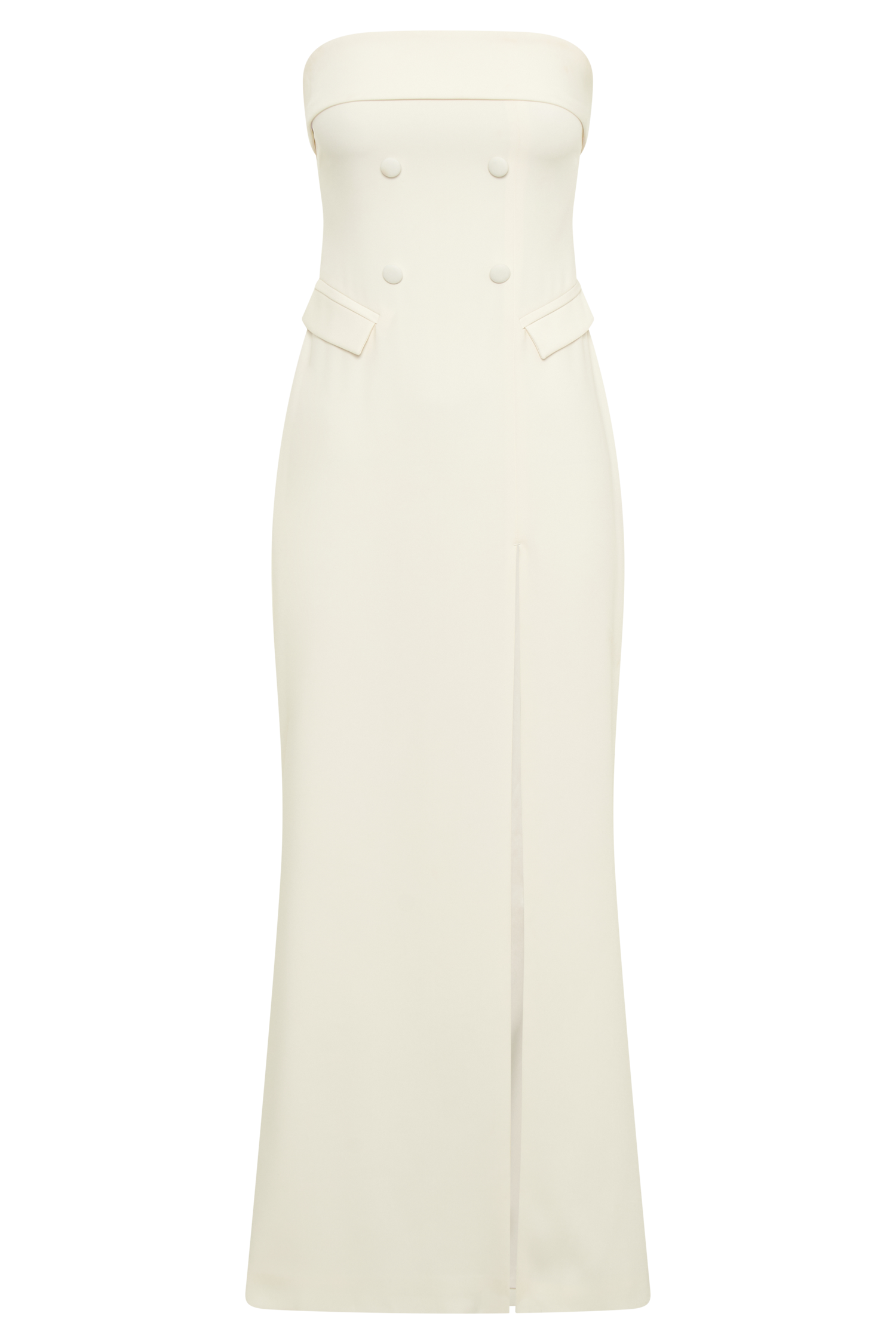 Abbie Strapless Suiting Maxi Dress - Ivory、mySite、solidvoid
