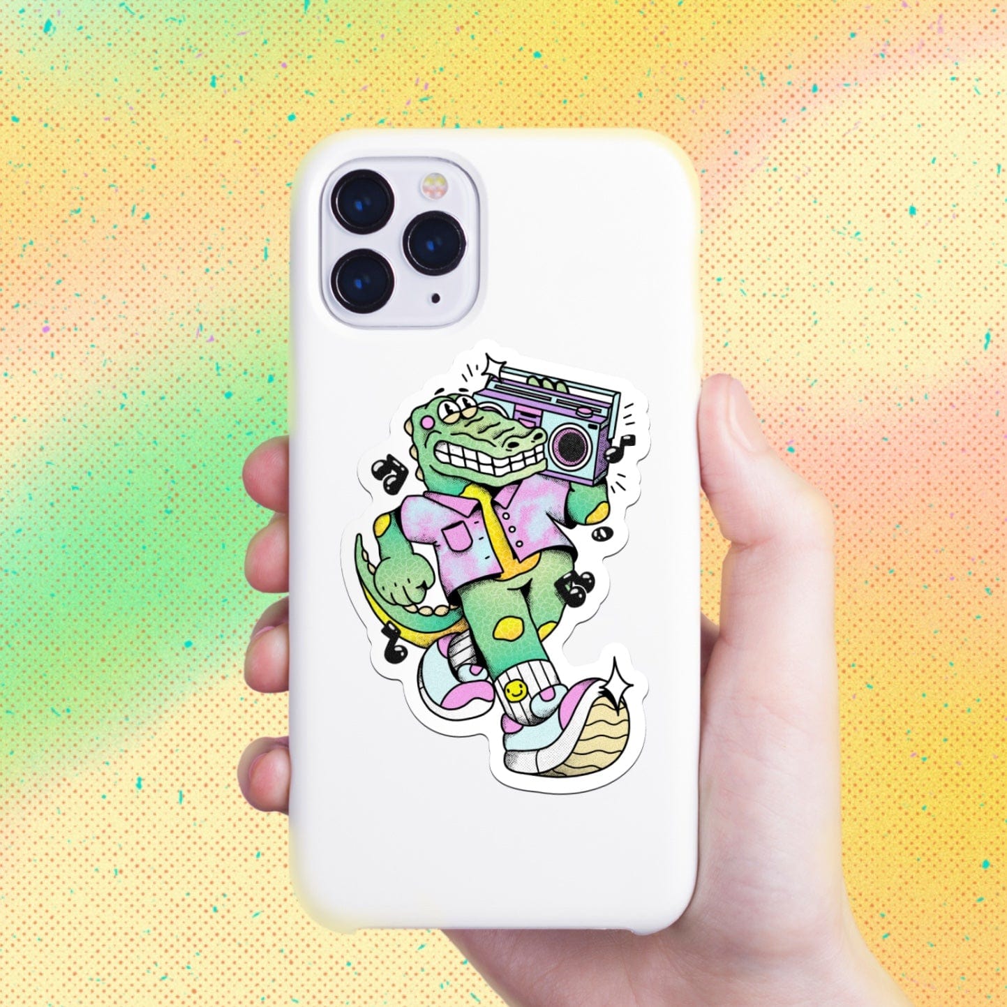  Groovy Gator Jammin' With His Stereo Sticker、mySite、ghnorth