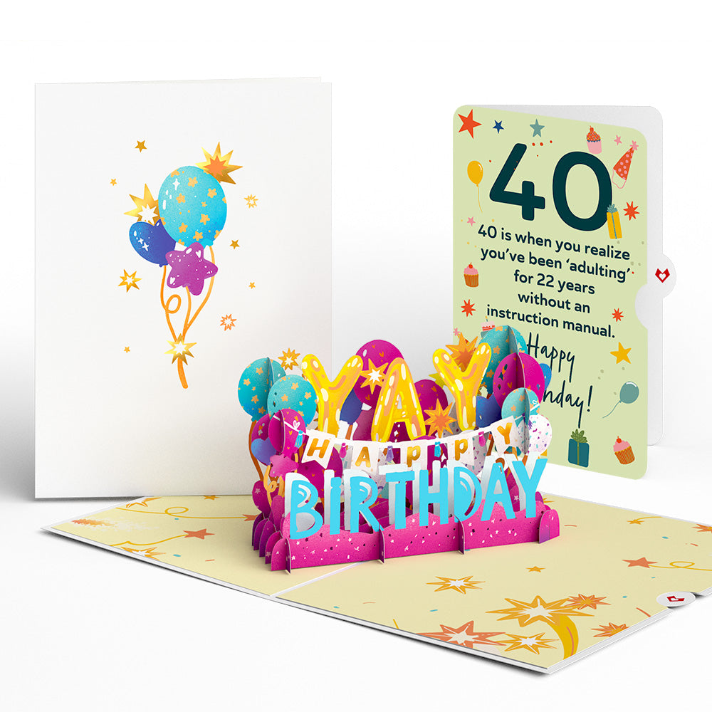 40th Birthday Celebration Pop-Up Card and Sentiment Set、mySite、solidvoid