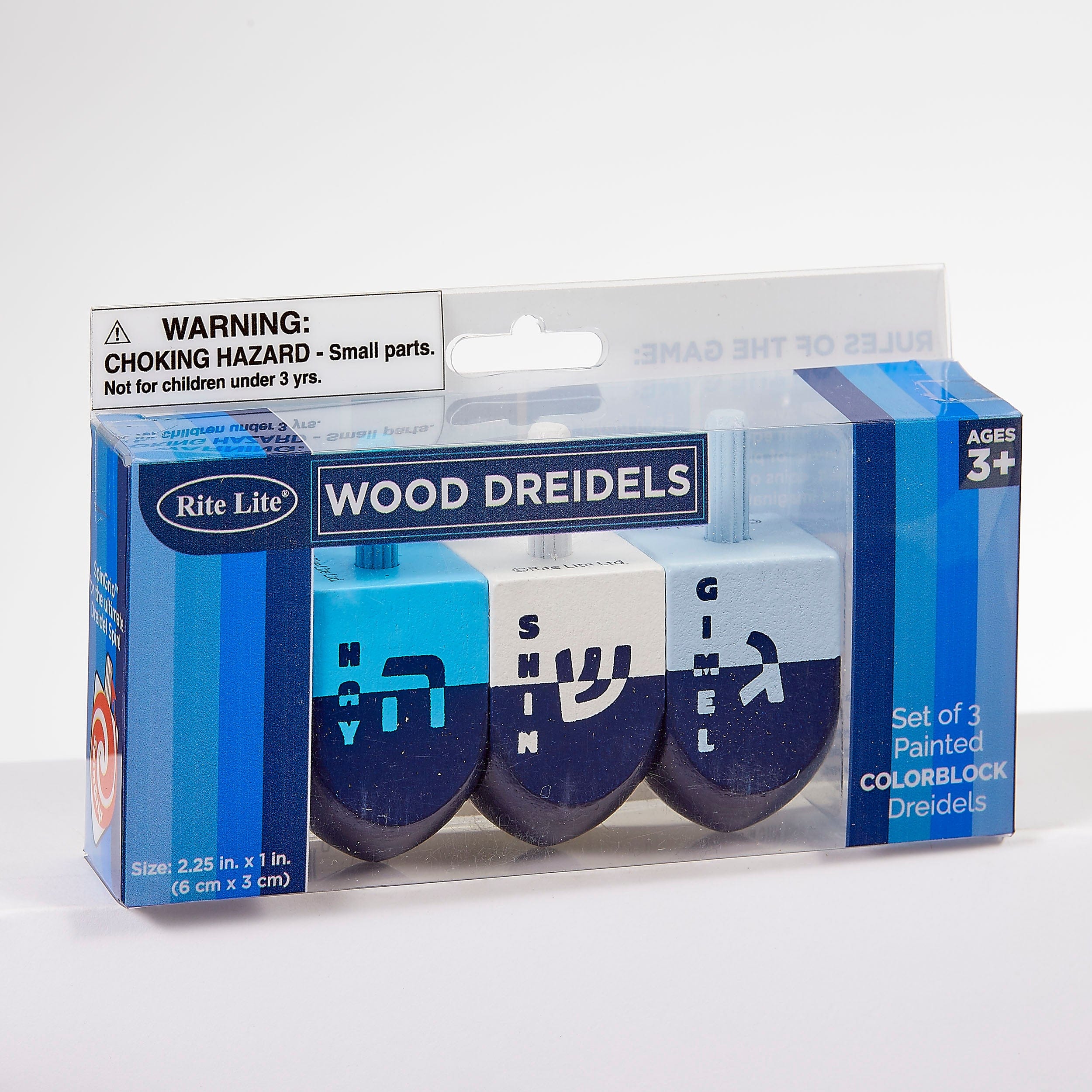 Large Colorblock Wooden Dreidels - Blue、mySite、topwebapps