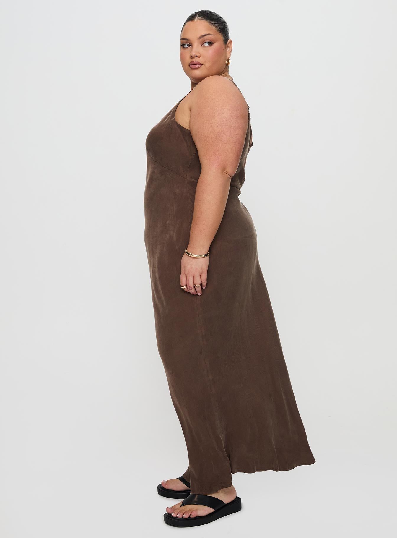 Laurette Maxi Dress Brown Curve、mySite、solidvoid