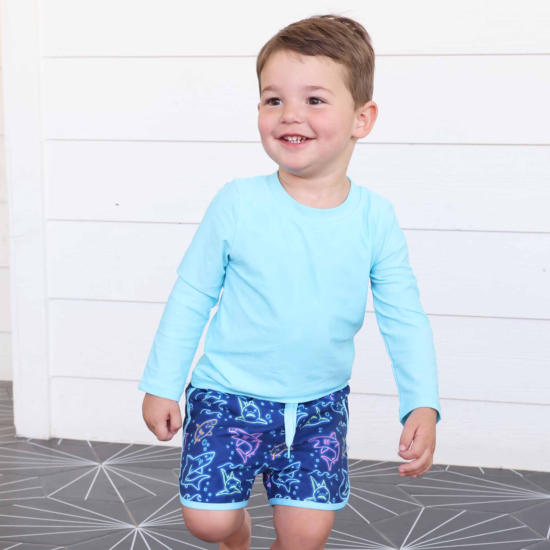  Long Sleeve Rash Guard Shirt | Glow Fin Blue、mySite、layawaytickets