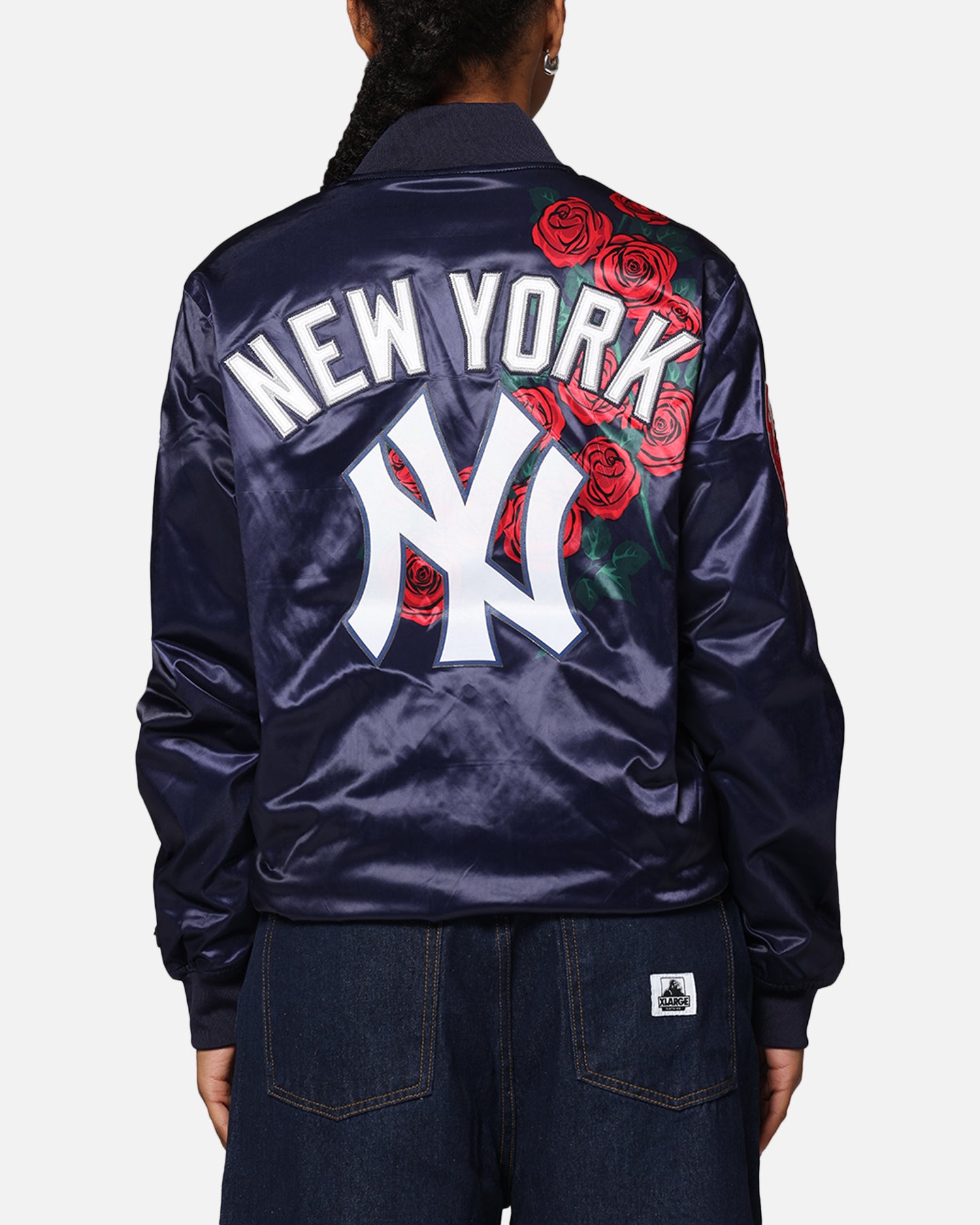 Pro Standard New York Yankees Roses Satin Jacket Navy、mySite、zt4zffjzw