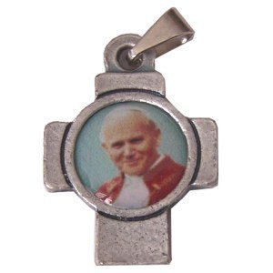  John Paul II Cross medal - Pewter (1.7x2.3 cm-0.65x0.9)、mySite、elrpsem3k