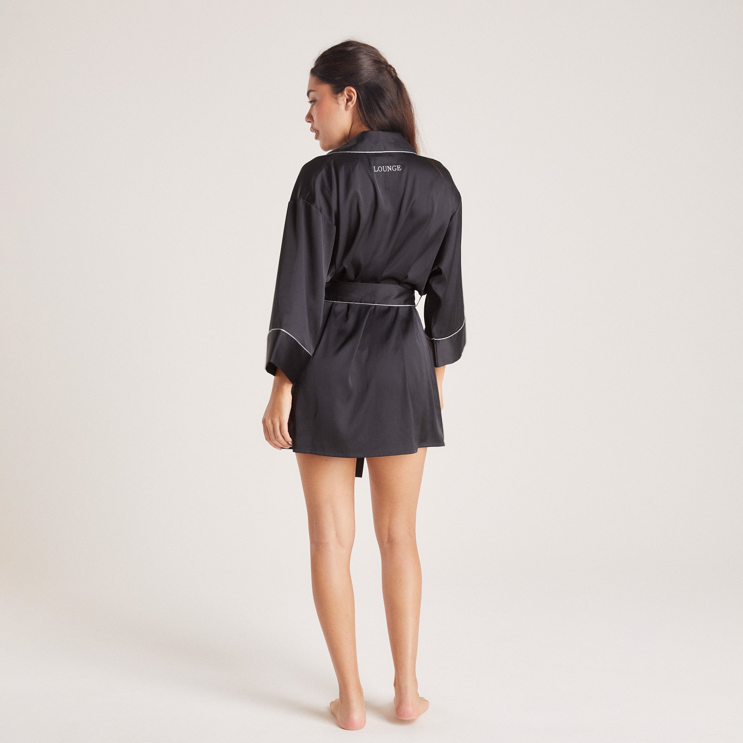 Sparkle Satin Robe - Black、mySite、bengalsvssteelers