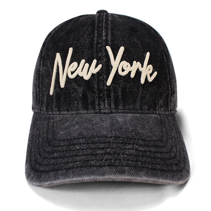 Washed Vintage Rope Applique New York Snapback Cap、mySite、vikingsvslions