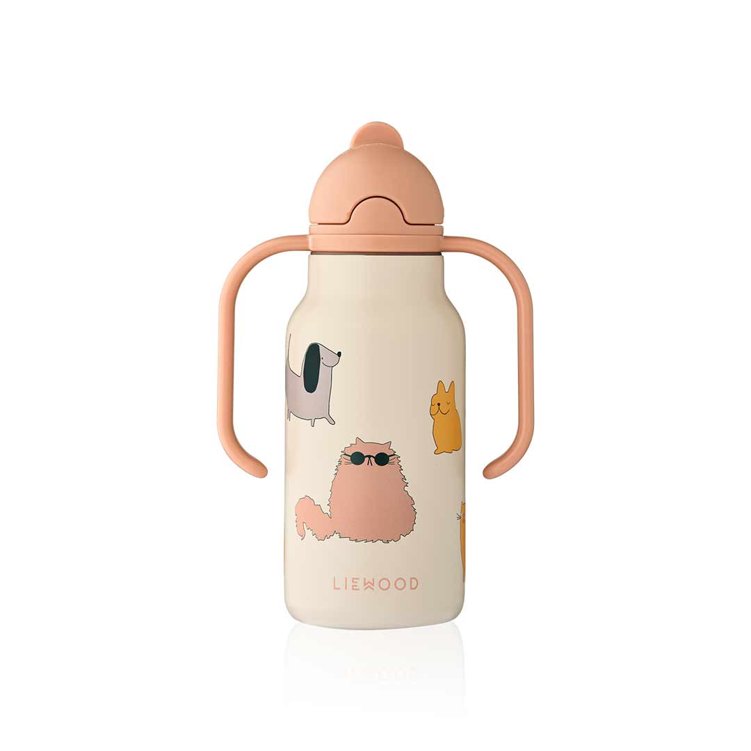  Liewood Kimmie Water Bottle 250 ml - Cats And Dogs / Sandy、mySite、merchandisen