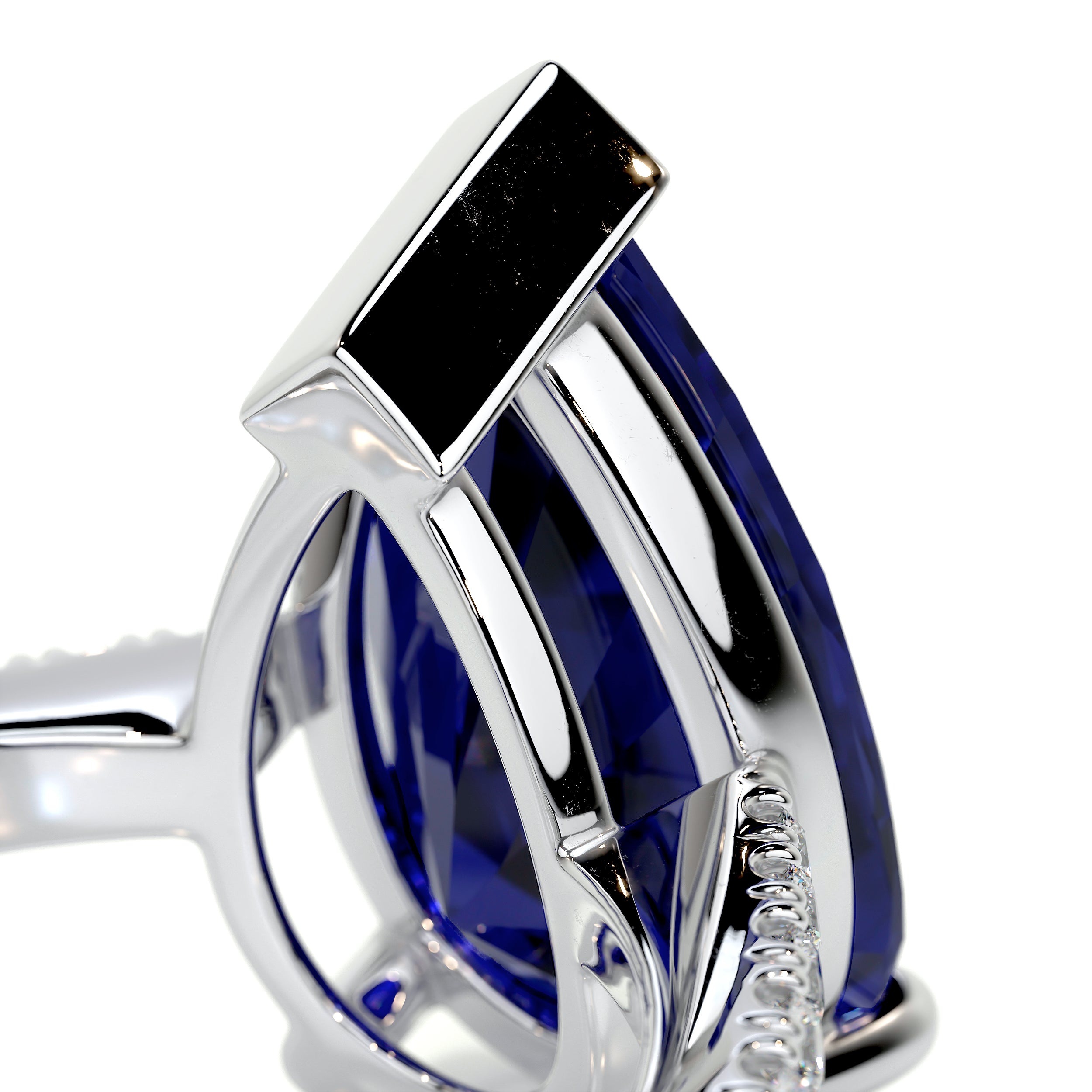 Anna Gemstone & Diamonds Ring (4.15 Carat) -14K White Gold、mySite、hinf8tx79
