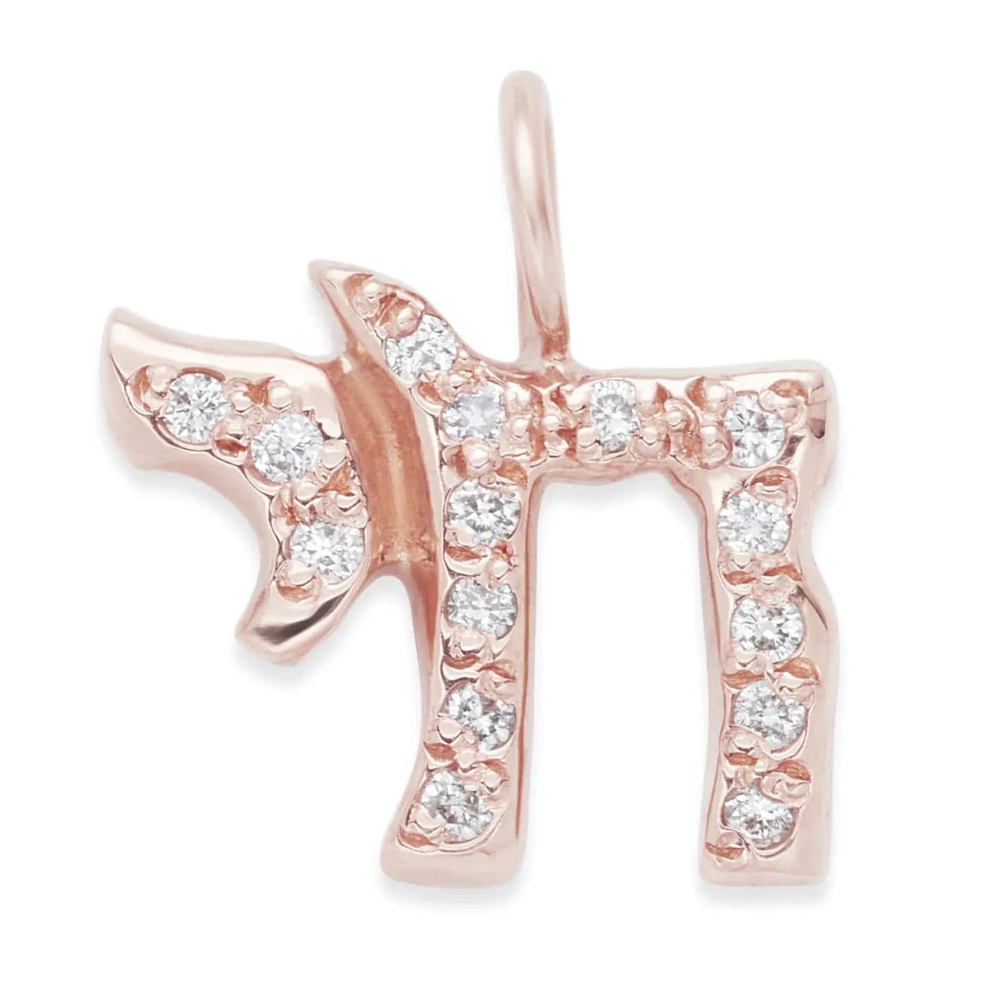 Custom Stones Chai Charm by Elisa Solomon - 14k Yellow, Rose or White Gold、mySite、topwebapps