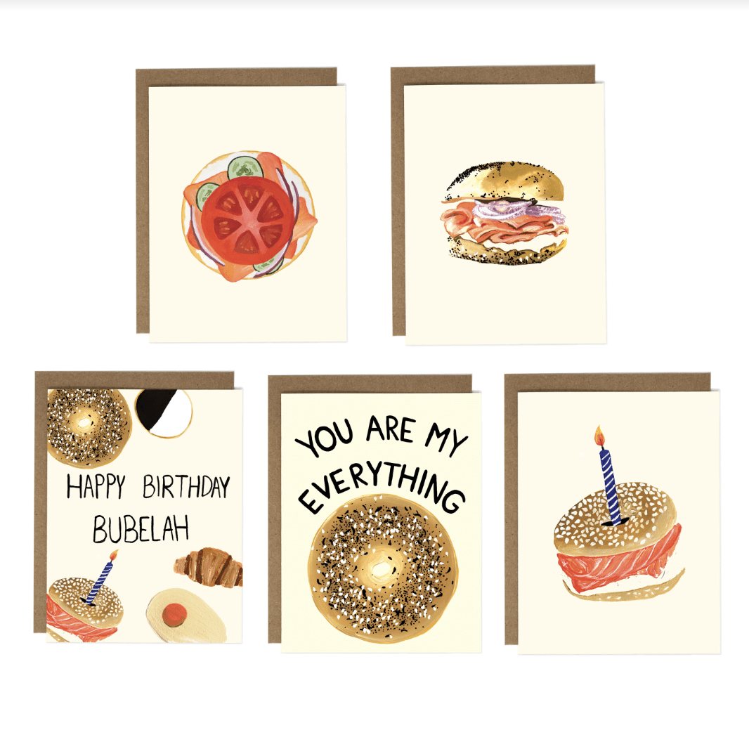 Everything Bagels Greeting Cards, Set of 5、mySite、topwebapps