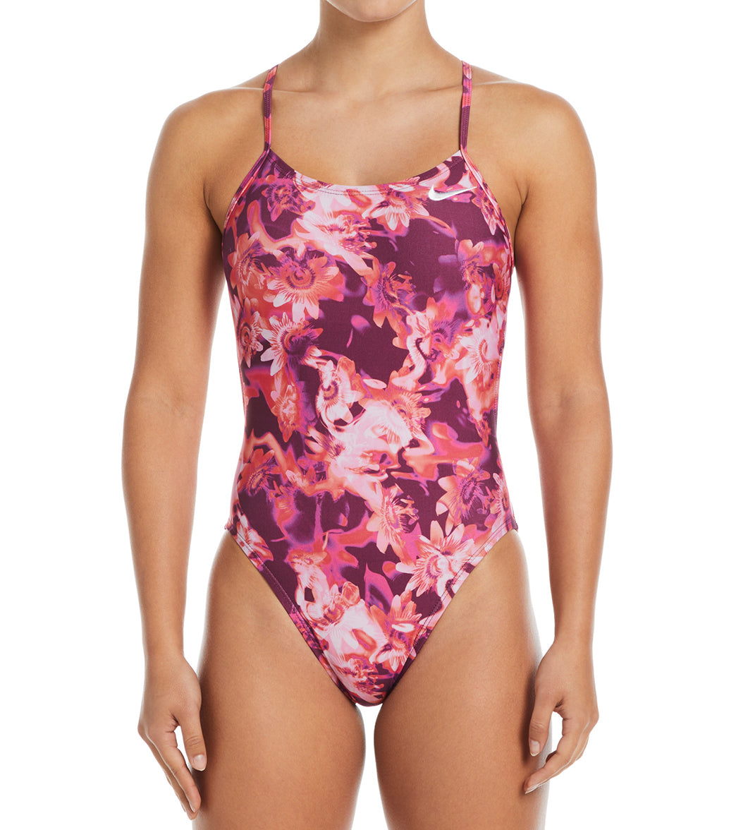 Nike Women's Hydrastrong Multi Print Cut Out One Piece Swimsuit、mySite、noshort