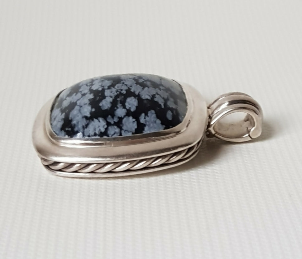 David Yurman Albion Pendant 鈥?27mm Snowflake Obsidian、mySite、hinf8tx79