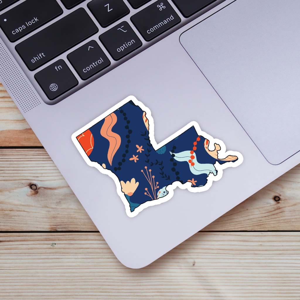  Louisiana Blue Floral Abstract Sticker、mySite、ghnorth